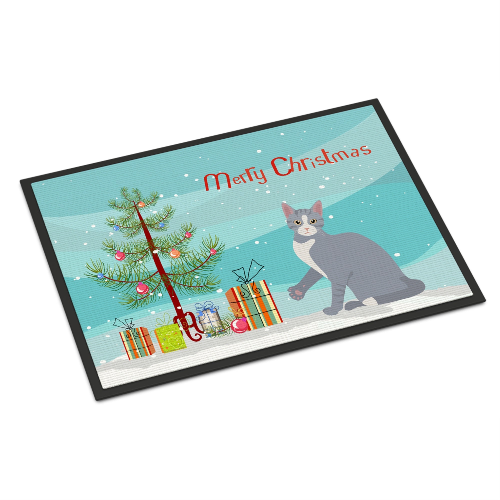 American Polydactyl #2 Cat Merry Christmas Indoor Or Outdoor Mat 18X27