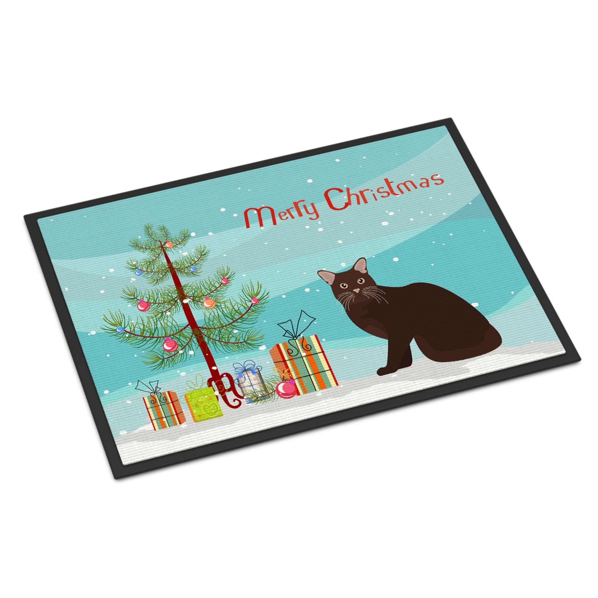 Burmese #2 Cat Merry Christmas Indoor Or Outdoor Mat 18X27