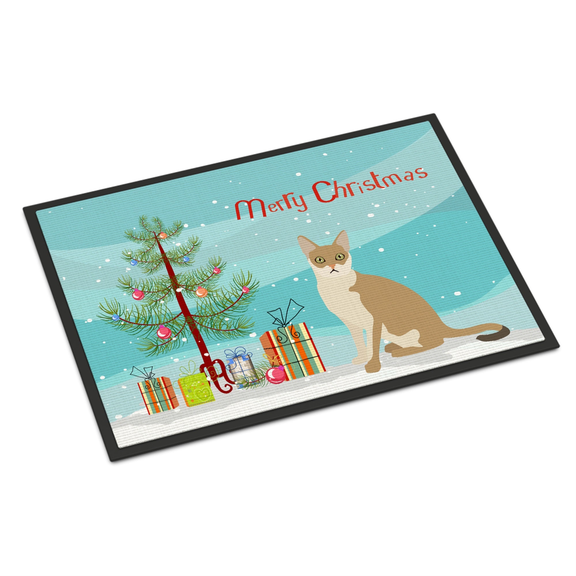 Singapura #1 Cat Merry Christmas Indoor Or Outdoor Mat 18X27