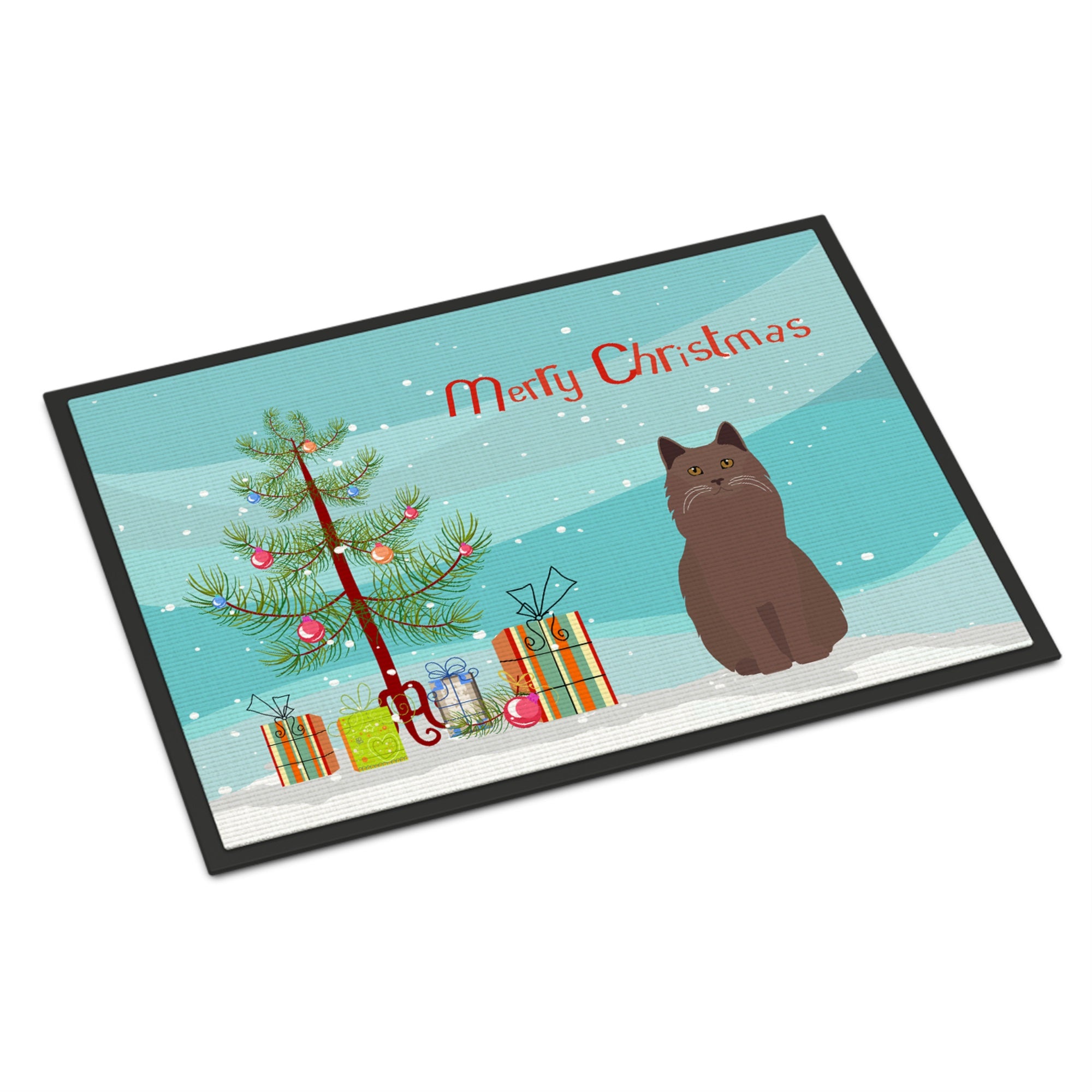York Chocolate Cat Merry Christmas Indoor Or Outdoor Mat 18X27