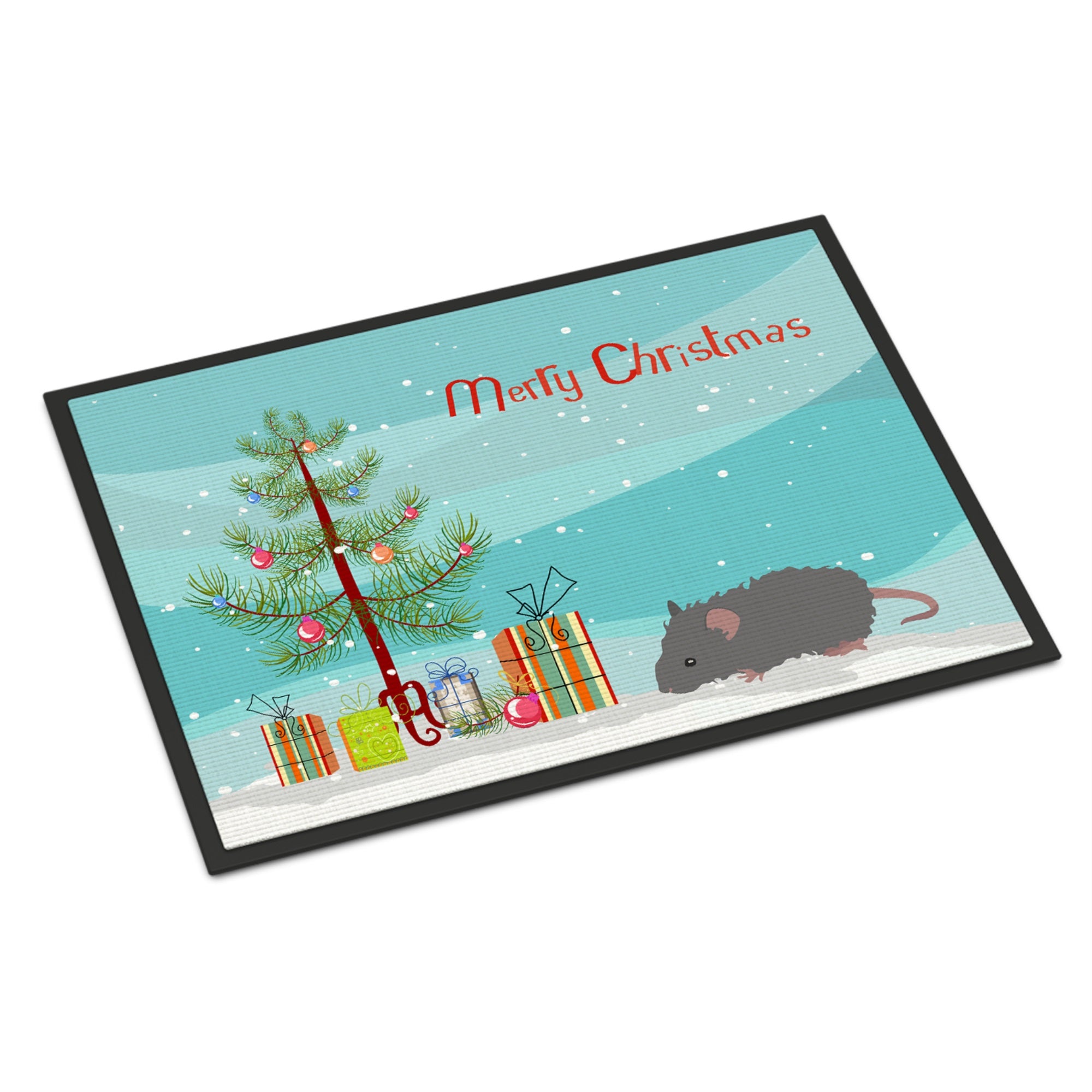 Australian Long Coated Mouse Merry Christmas Indoor Or Outdoor Mat 24X36