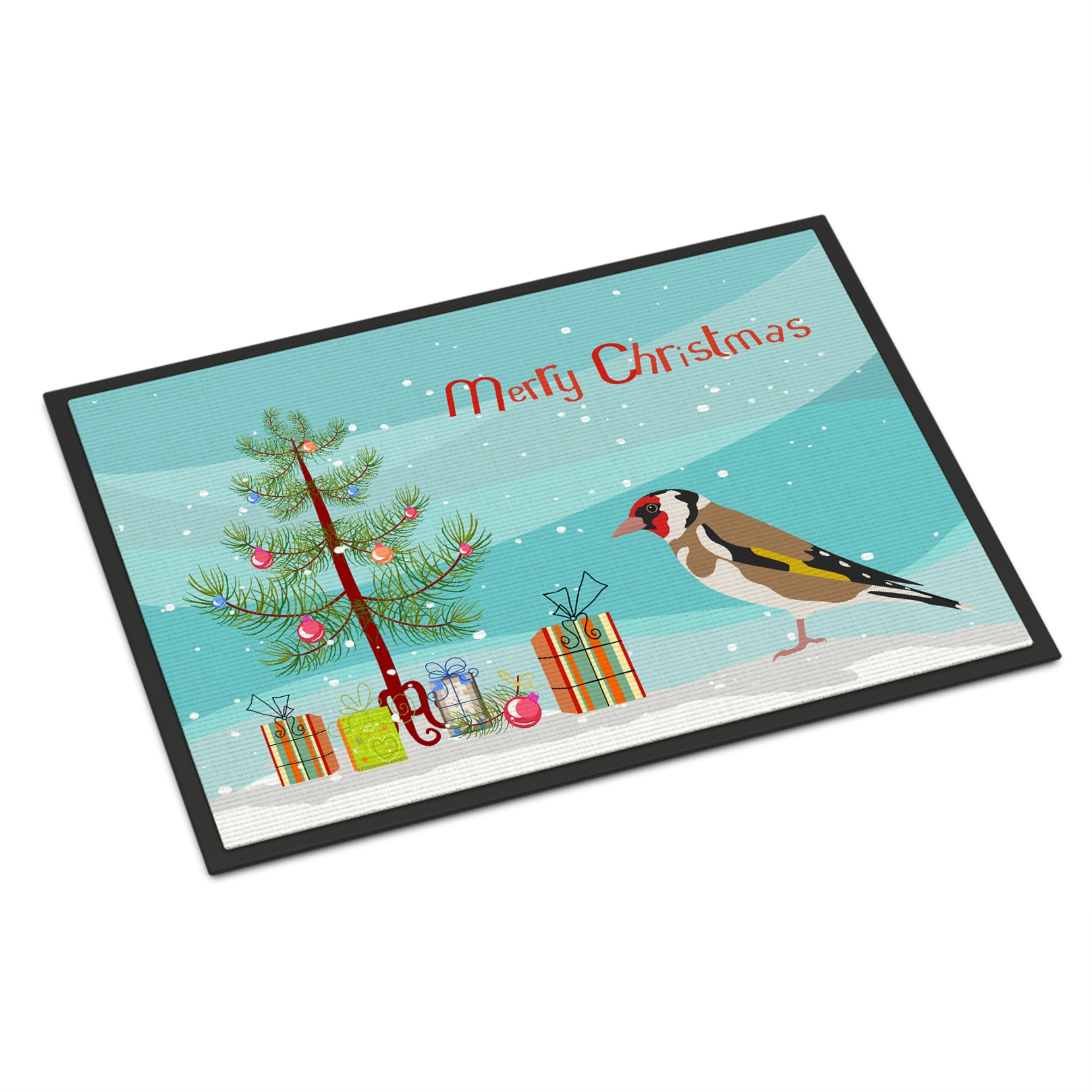Gold Finch Merry Christmas Indoor Or Outdoor Mat 24X36