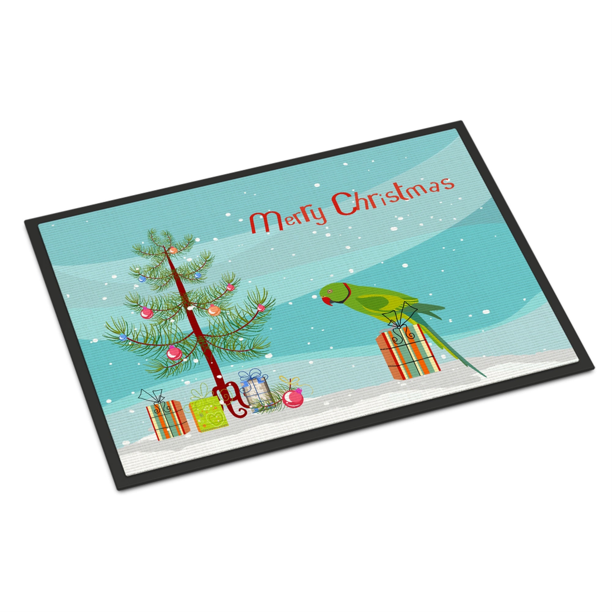 Ring-Necked Parakeet Merry Christmas Indoor Or Outdoor Mat 24X36