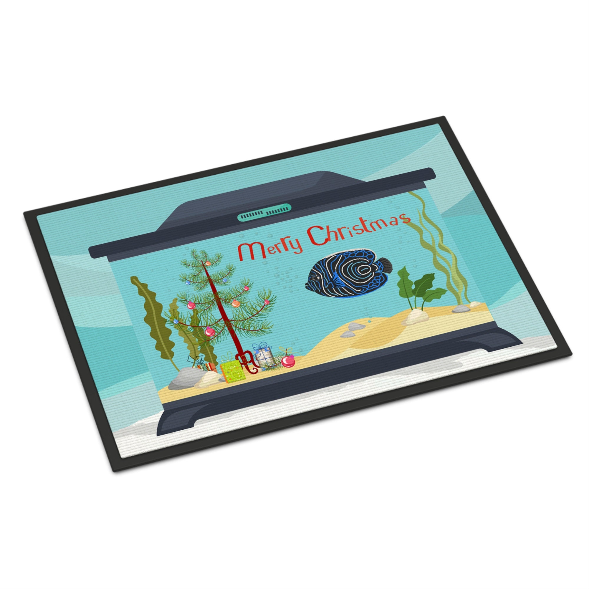 Emperor Angelfish Merry Christmas Indoor Or Outdoor Mat 24X36