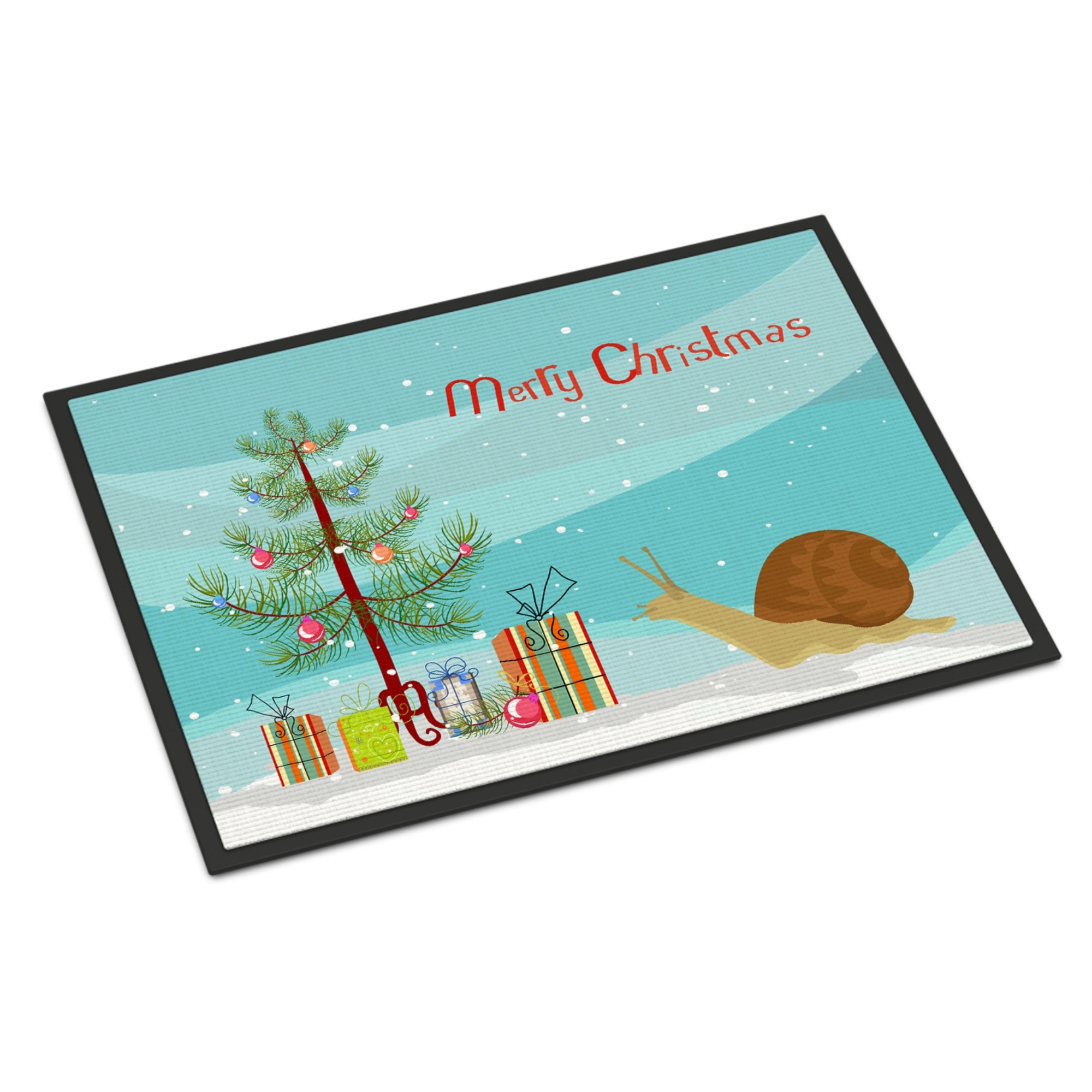 Garden Snail Merry Christmas Indoor Or Outdoor Mat 24X36