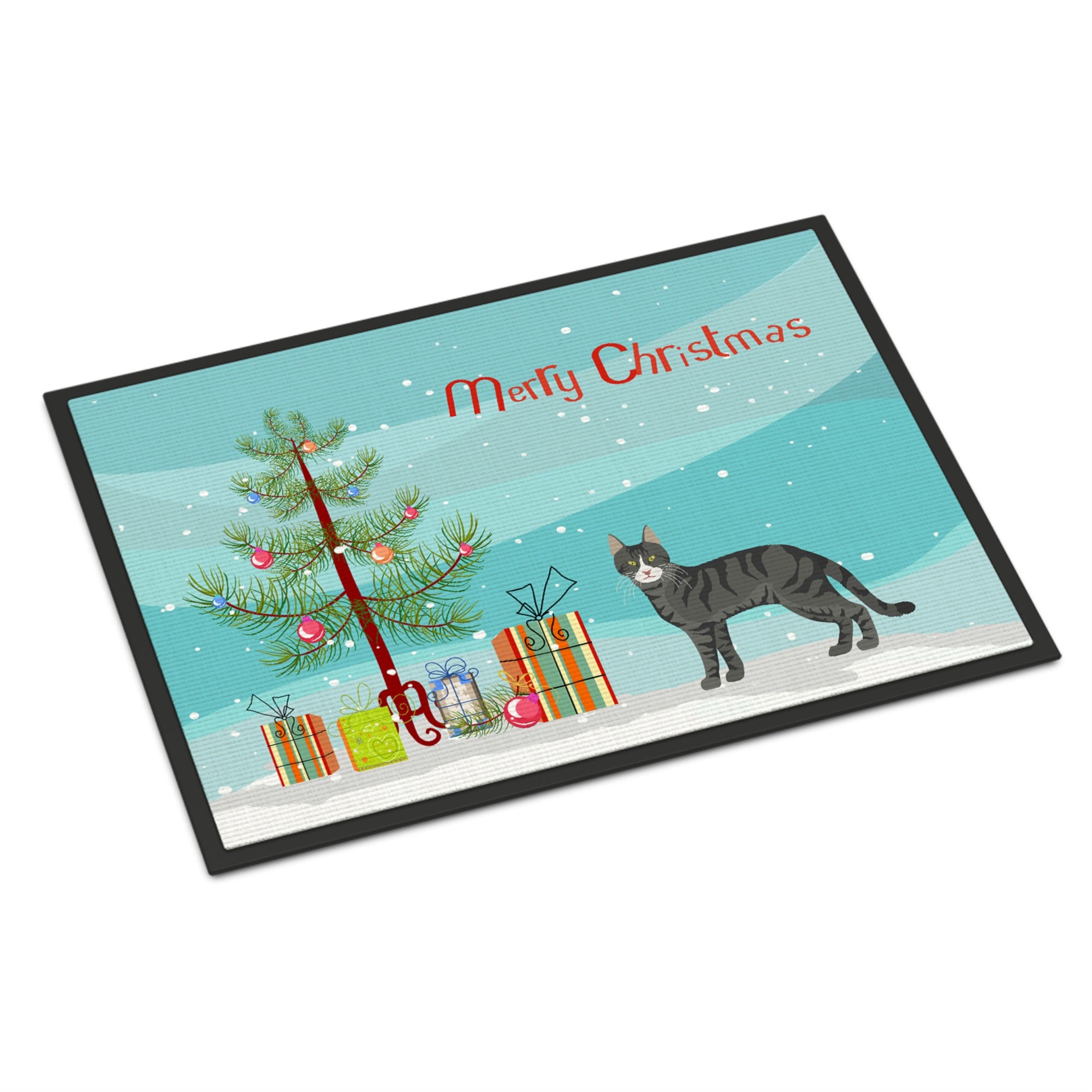 Tricolour Aegean Cat Merry Christmas Indoor Or Outdoor Mat 24X36