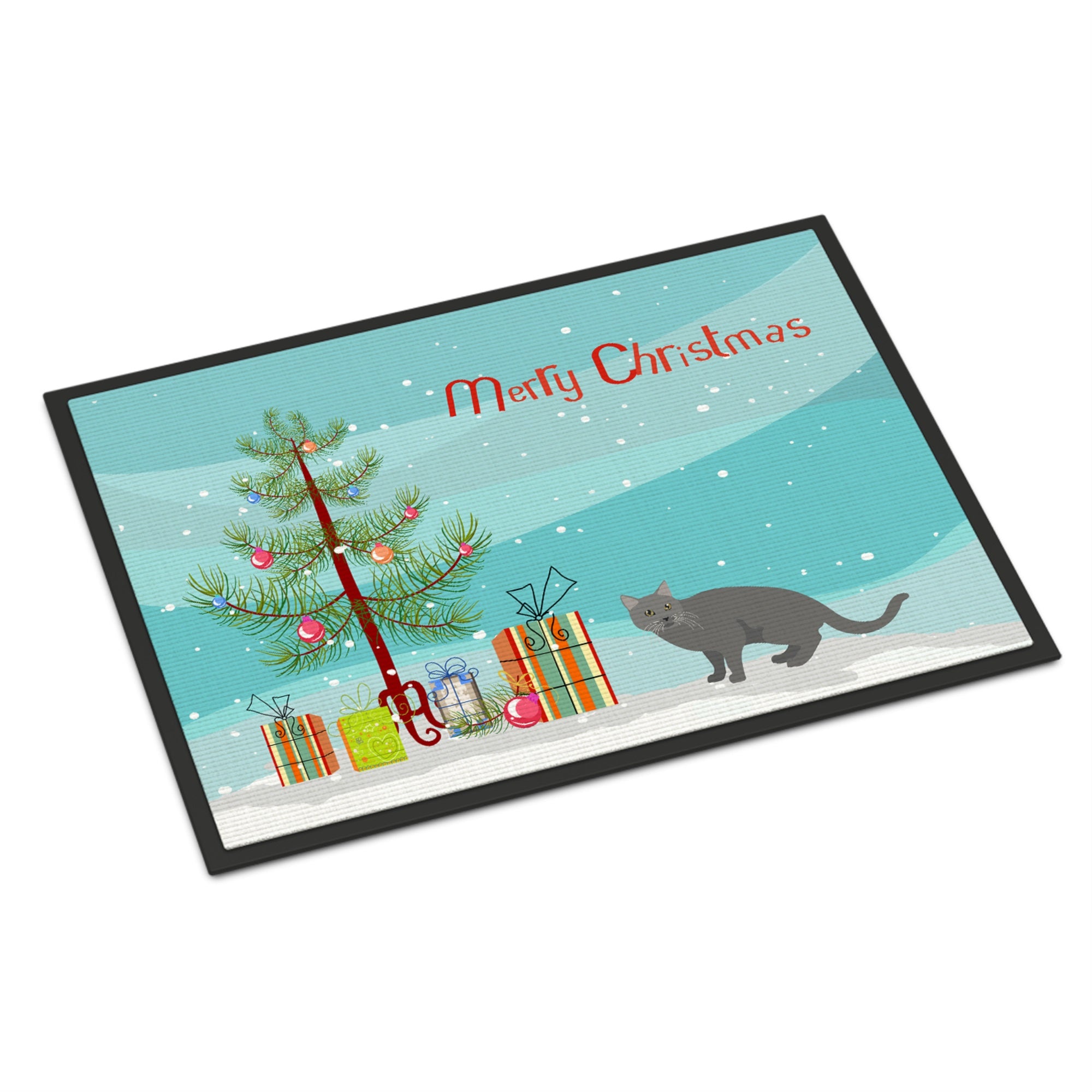 Chartreux #1 Cat Merry Christmas Indoor Or Outdoor Mat 24X36