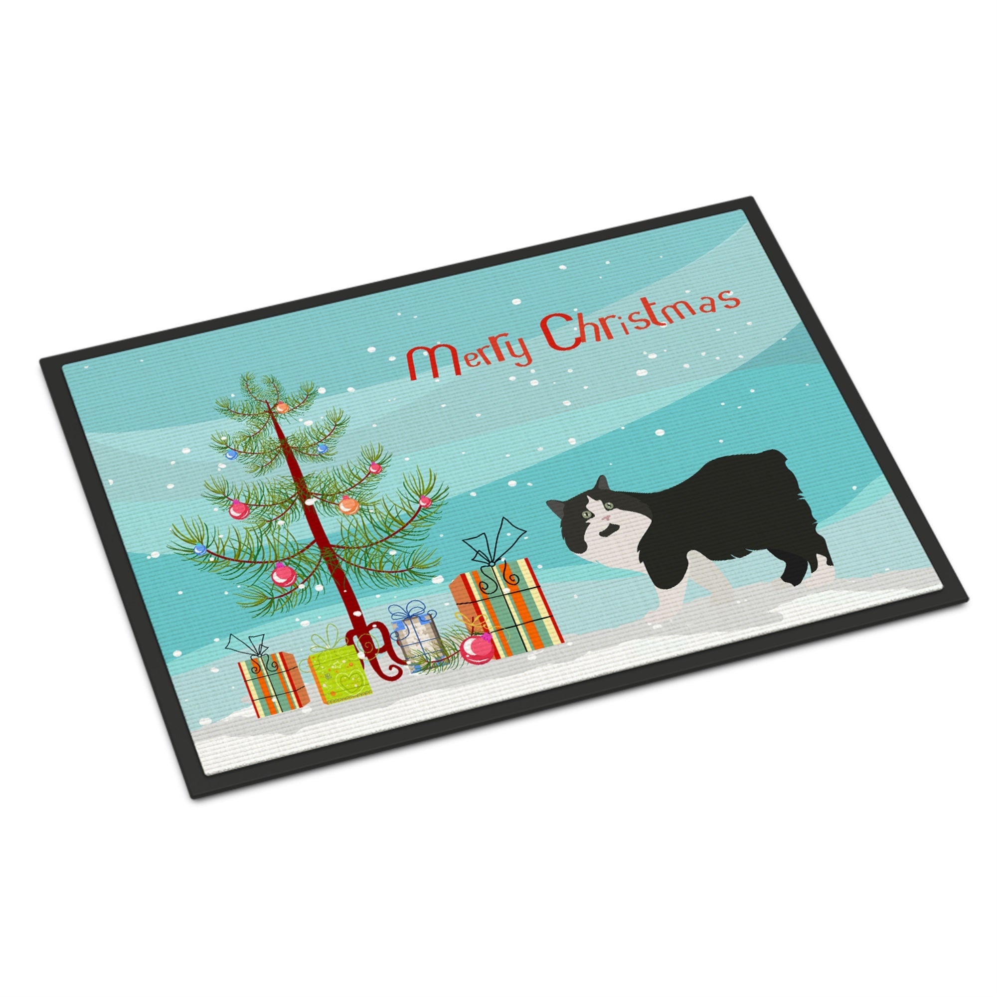 Cymric Cat Merry Christmas Indoor Or Outdoor Mat 24X36