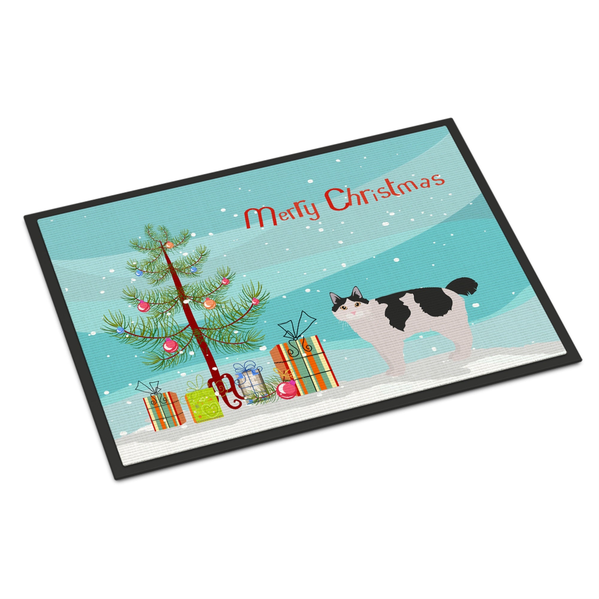 Kurilian Bobtail #2 Cat Merry Christmas Indoor Or Outdoor Mat 24X36