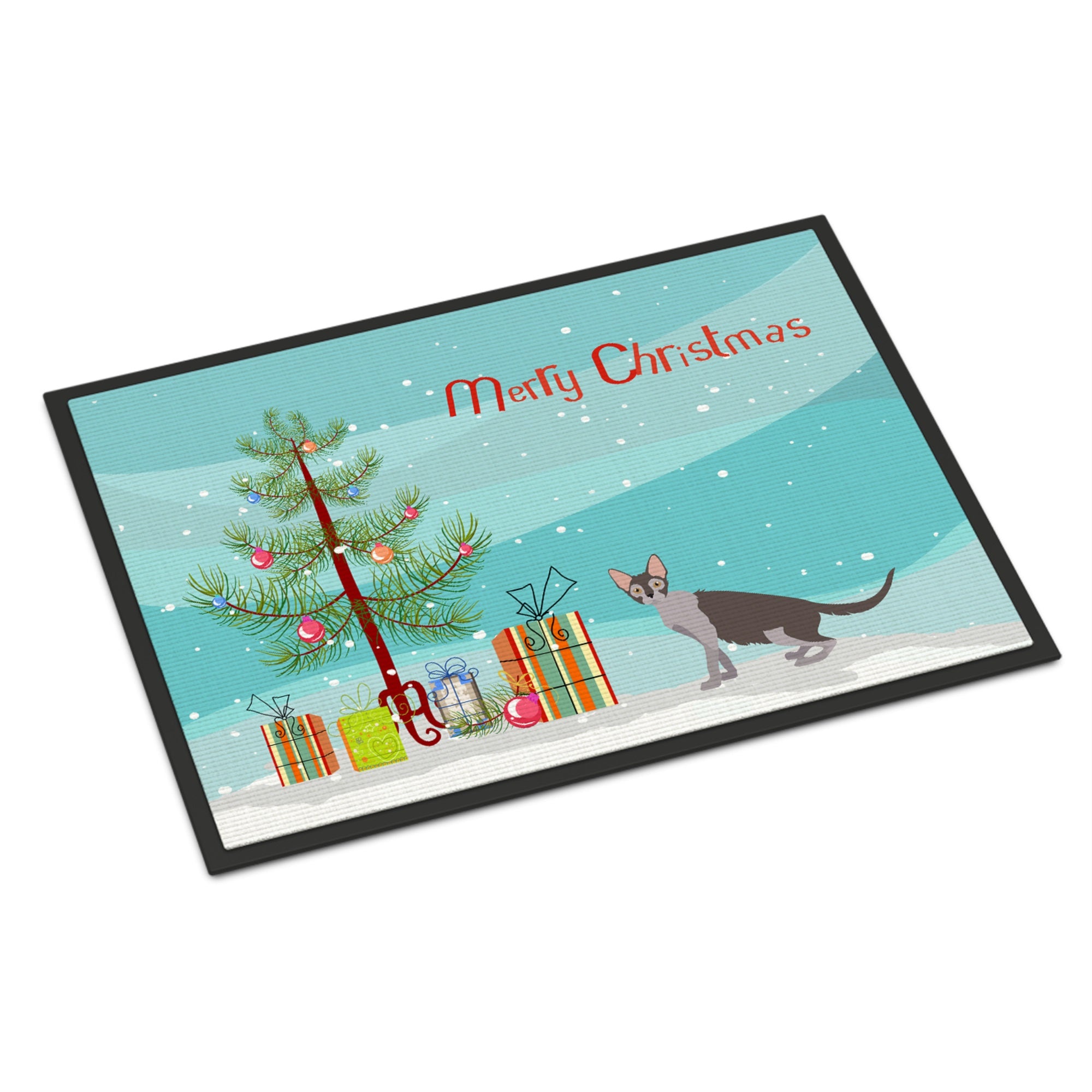 Lykoi #2 Cat Merry Christmas Indoor Or Outdoor Mat 24X36