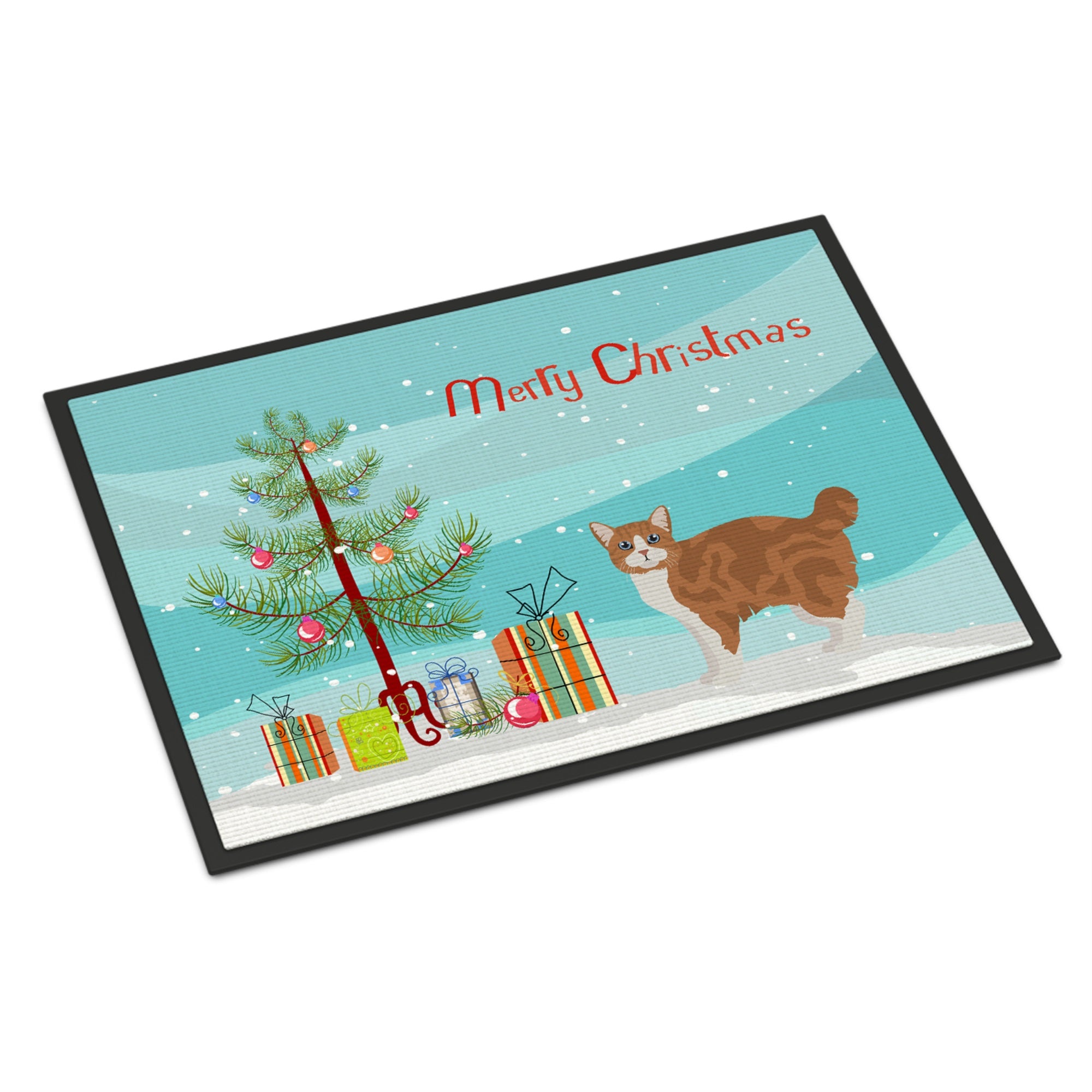 Manx #2 Cat Merry Christmas Indoor Or Outdoor Mat 24X36