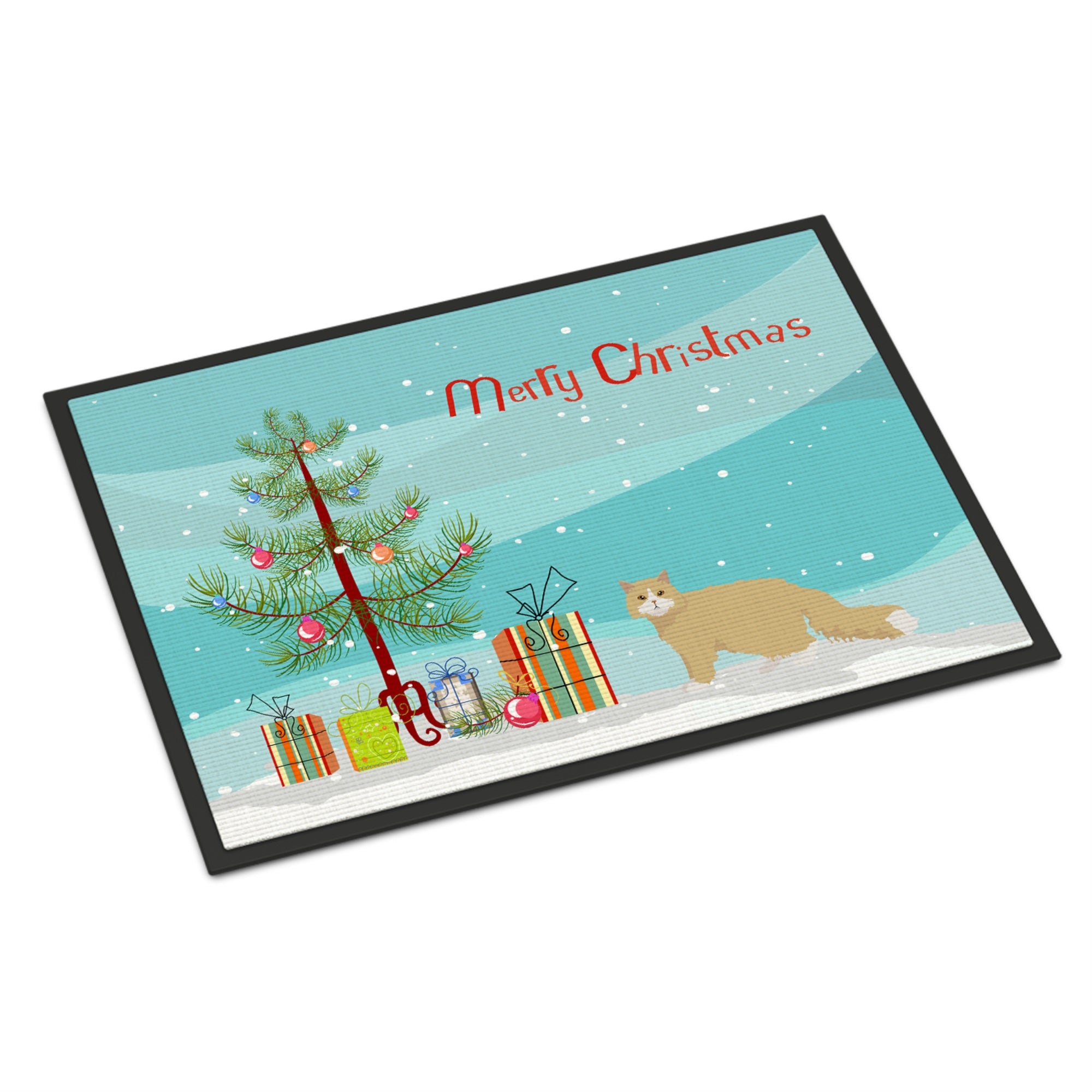 Oregon Rex Cat Merry Christmas Indoor Or Outdoor Mat 24X36