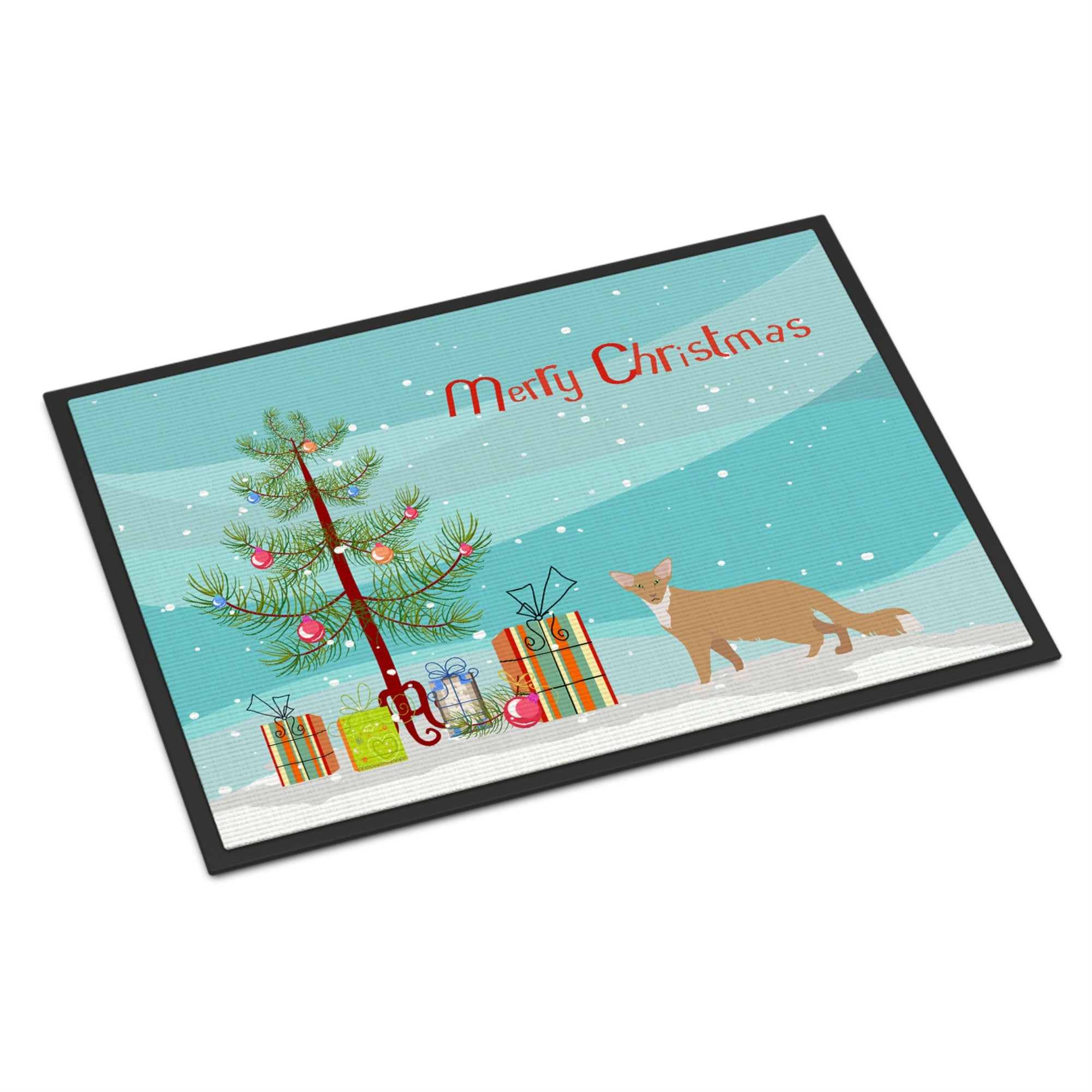 Oriental Longhair #2 Cat Merry Christmas Indoor Or Outdoor Mat 24X36