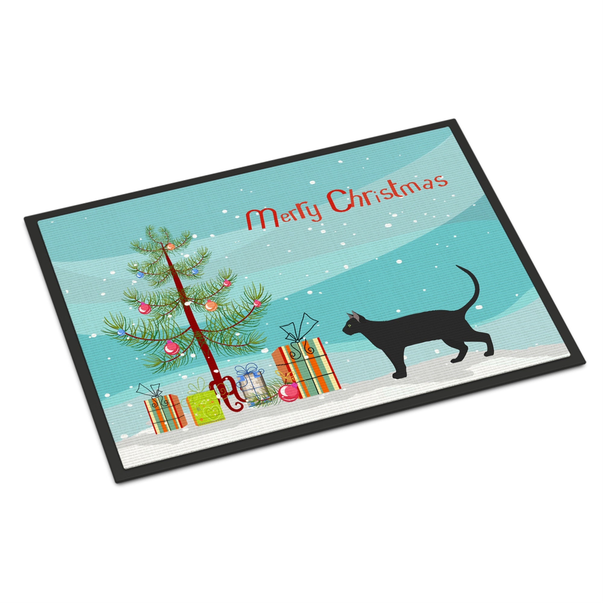 Pantherette Cat Merry Christmas Indoor Or Outdoor Mat 24X36