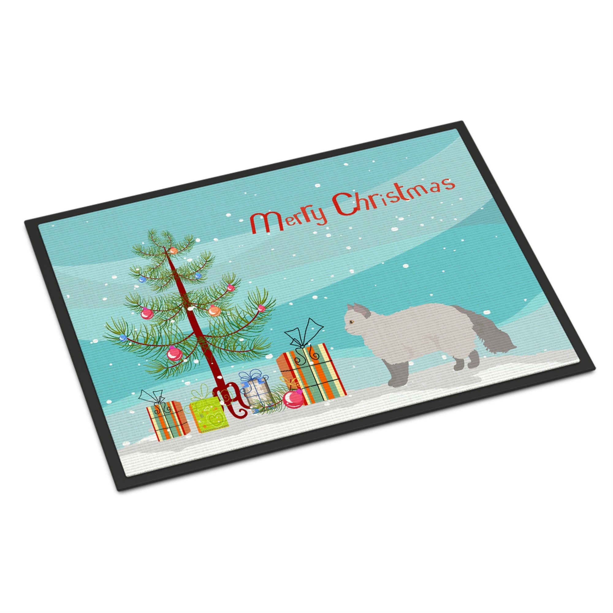Selkirk Rex #2 Cat Merry Christmas Indoor Or Outdoor Mat 24X36