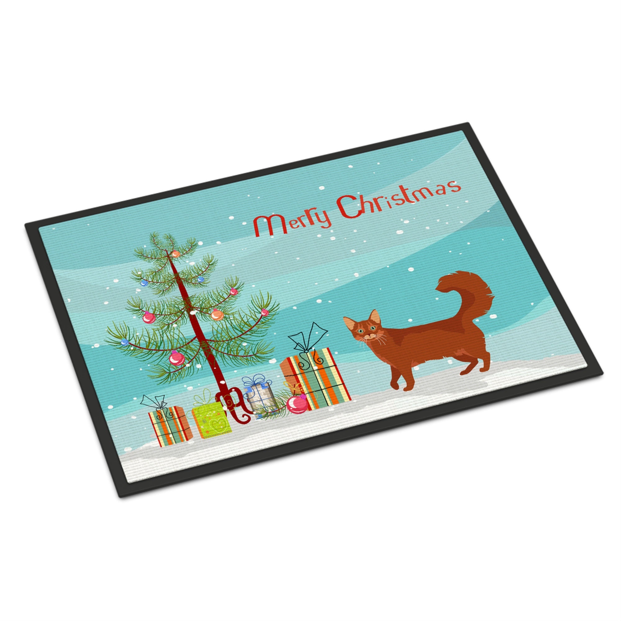 Somali Cat Merry Christmas Indoor Or Outdoor Mat 24X36