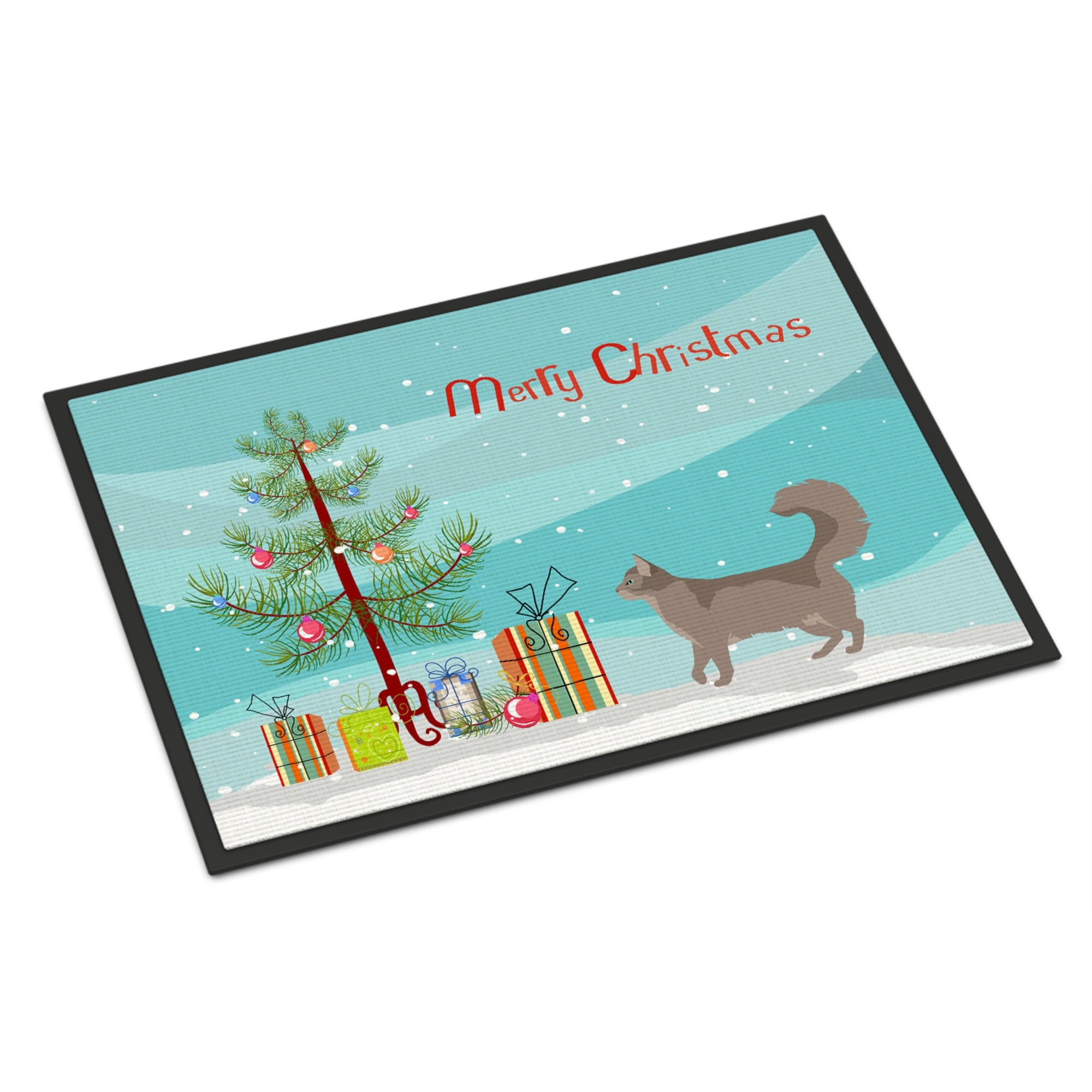 Somali #2 Cat Merry Christmas Indoor Or Outdoor Mat 24X36