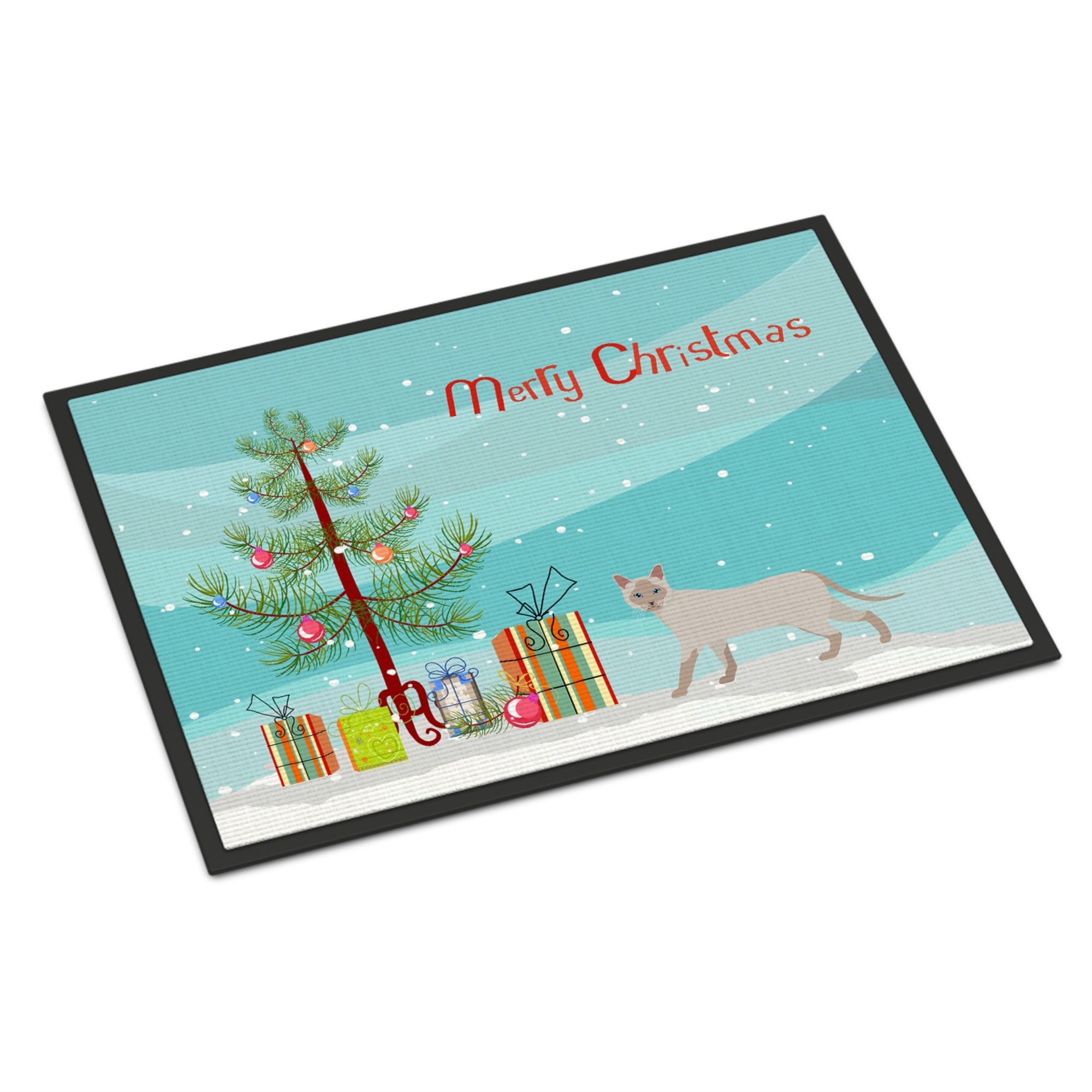 Thai Lilac Cat Merry Christmas Indoor Or Outdoor Mat 24X36