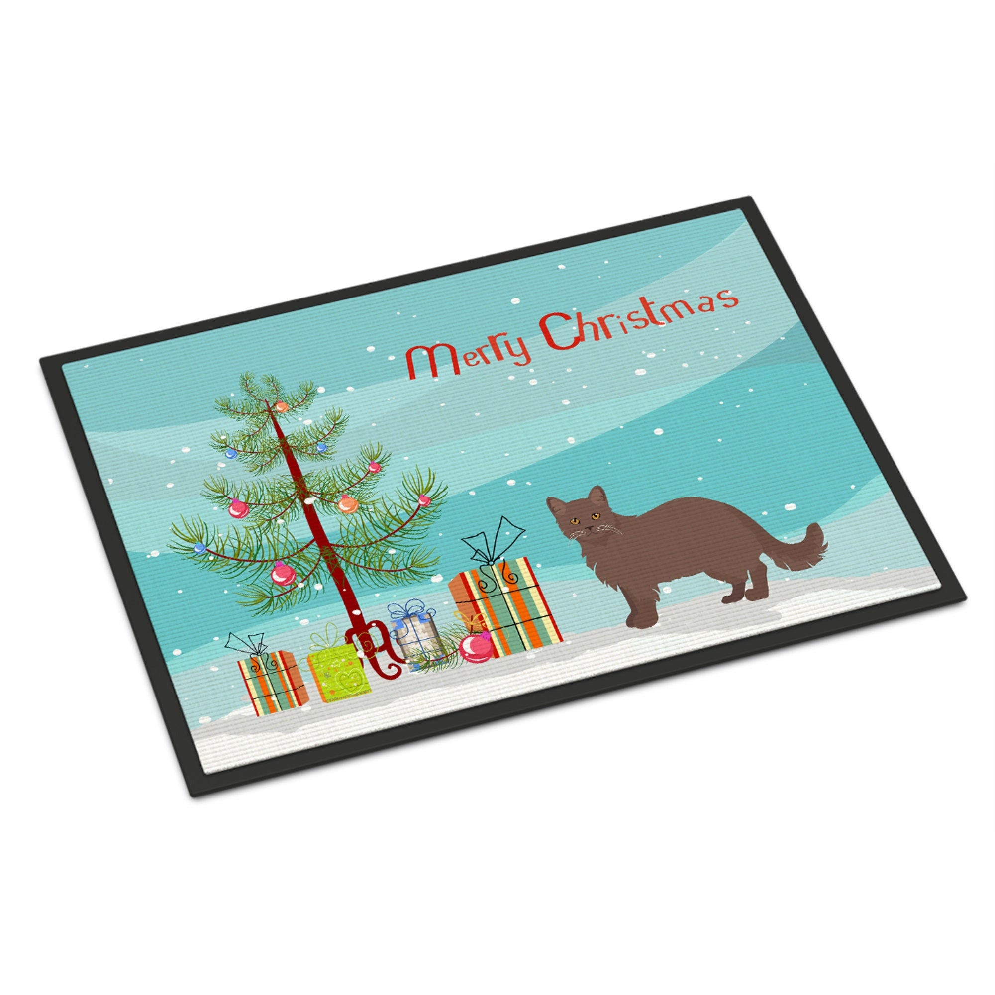York Chocolate #1 Cat Merry Christmas Indoor Or Outdoor Mat 24X36
