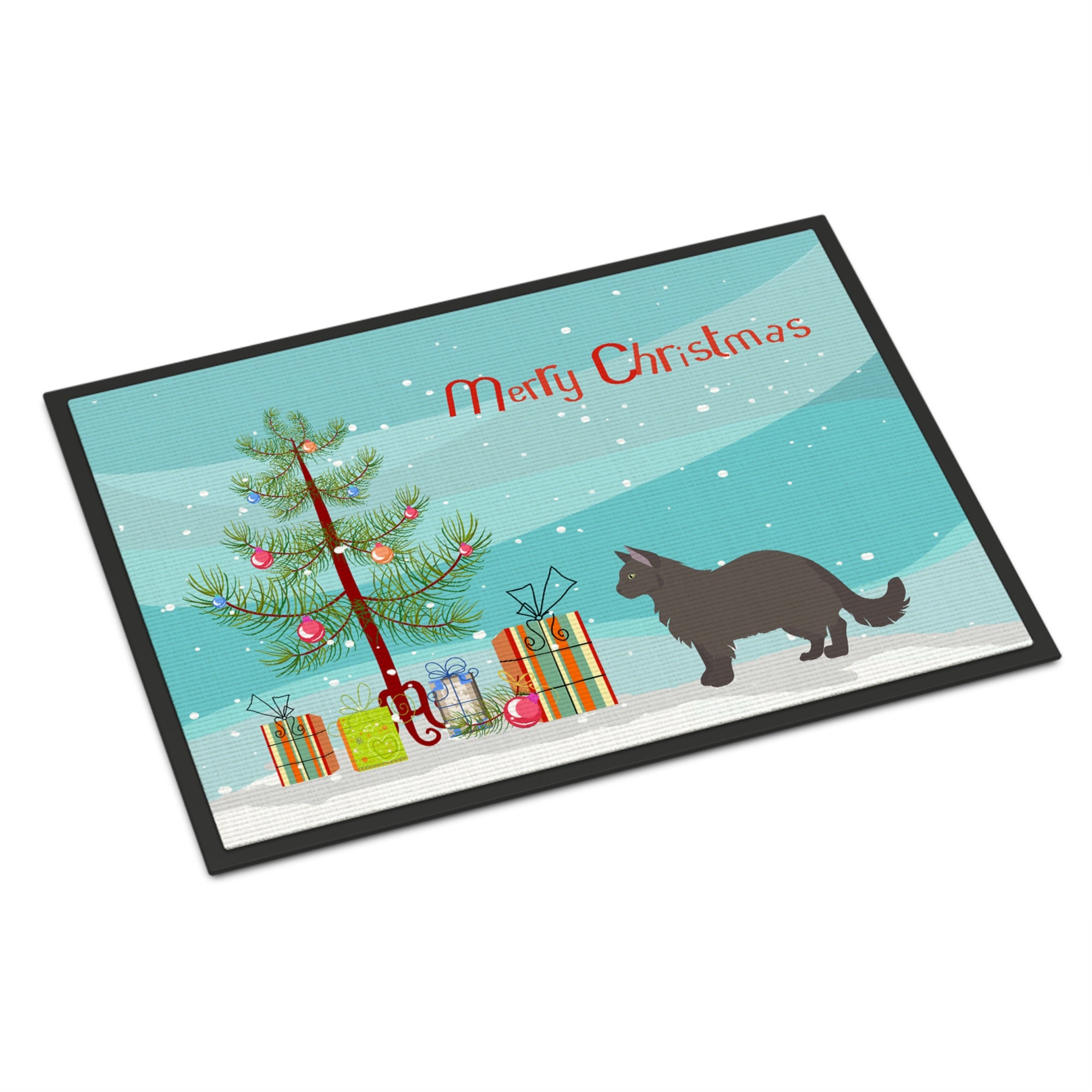 York Chocolate #2 Cat Merry Christmas Indoor Or Outdoor Mat 24X36