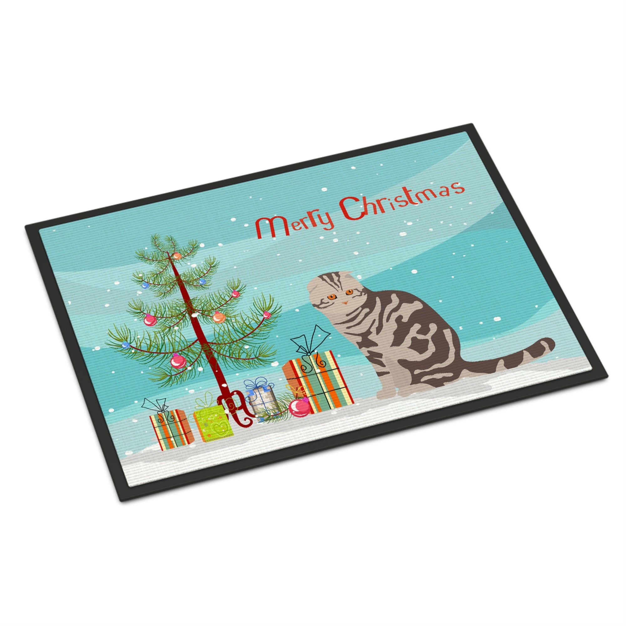 Foldex Exotic Fold Cat Merry Christmas Indoor Or Outdoor Mat 24X36