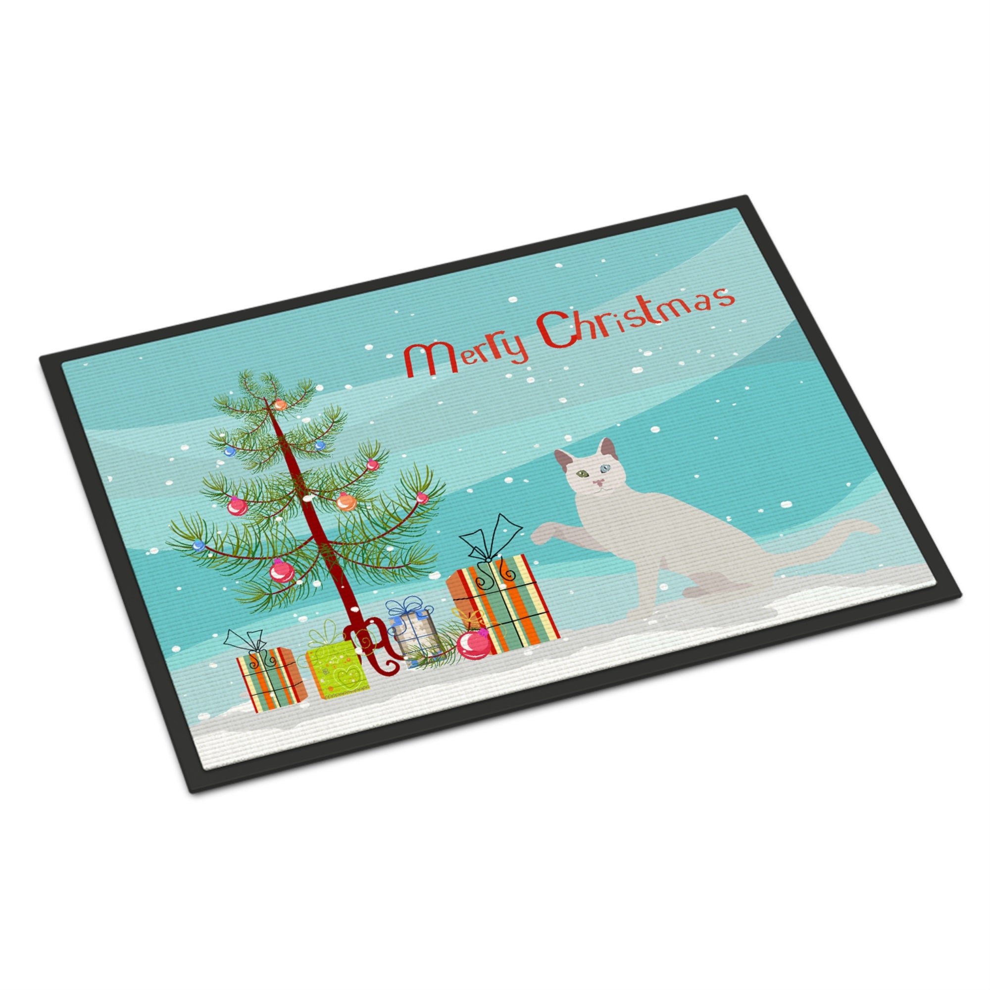 Khao Manee Cat Merry Christmas Indoor Or Outdoor Mat 24X36