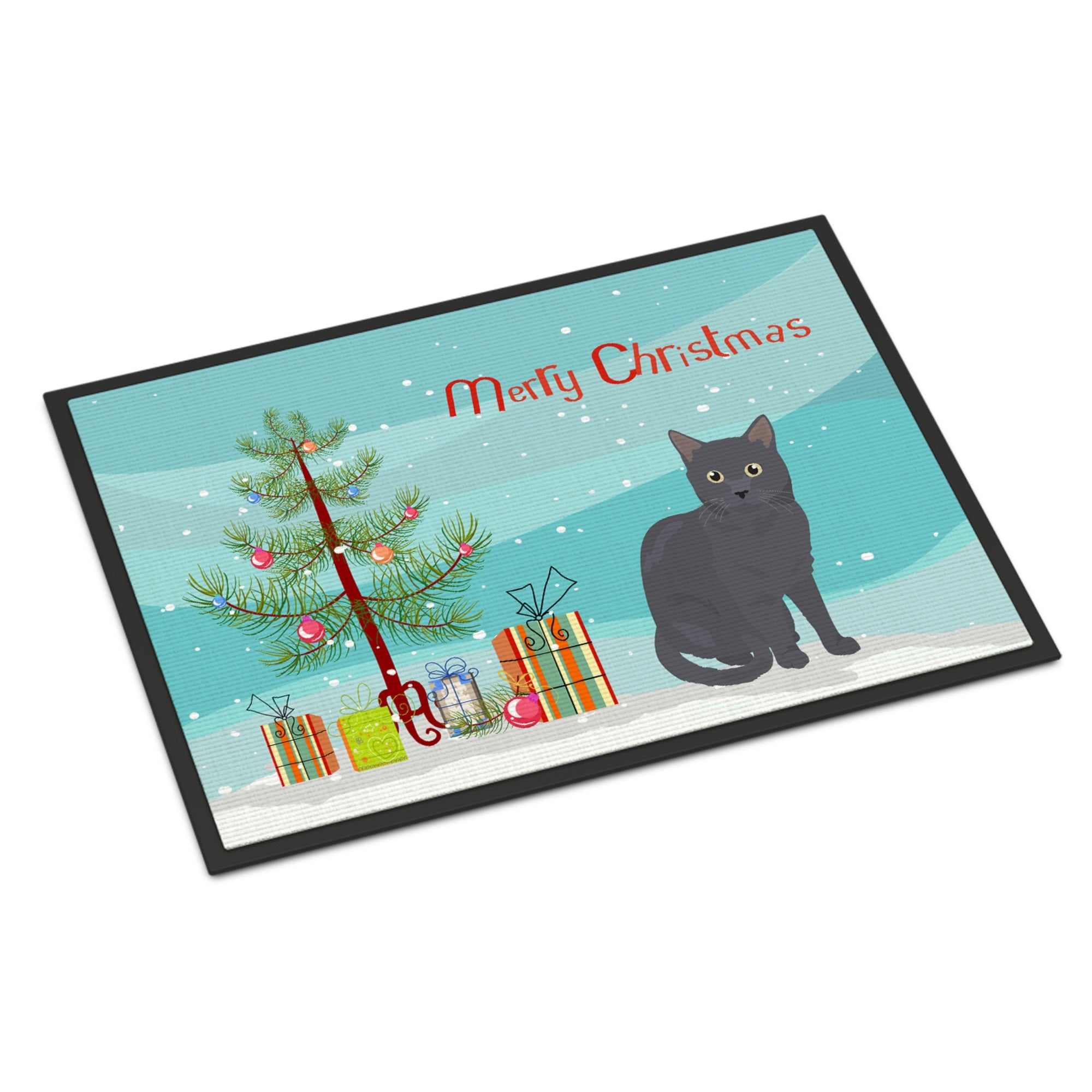 Nebelung Cat Merry Christmas Indoor Or Outdoor Mat 24X36