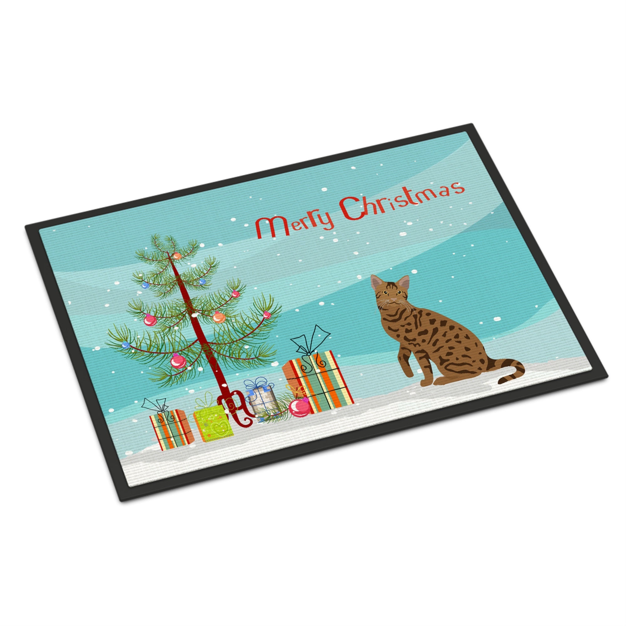 Ocicat #2 Cat Merry Christmas Indoor Or Outdoor Mat 24X36