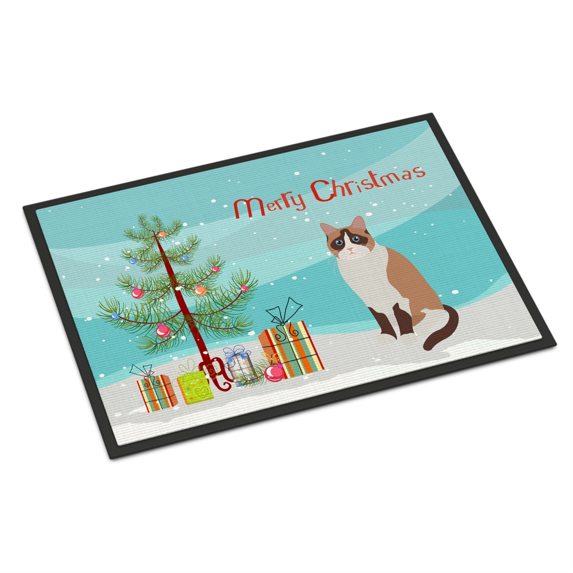 Snowshoe #1 Cat Merry Christmas Indoor Or Outdoor Mat 24X36