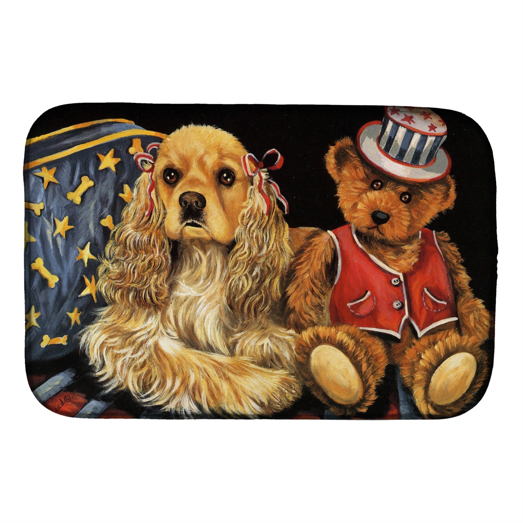 Cocker Spaniel Annie And Henri Dish Drying Mat