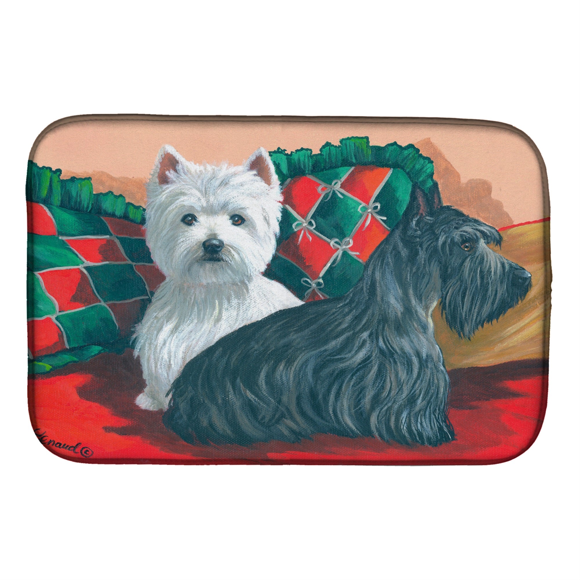 Westie And Scottie Great Scots Dish Drying Mat