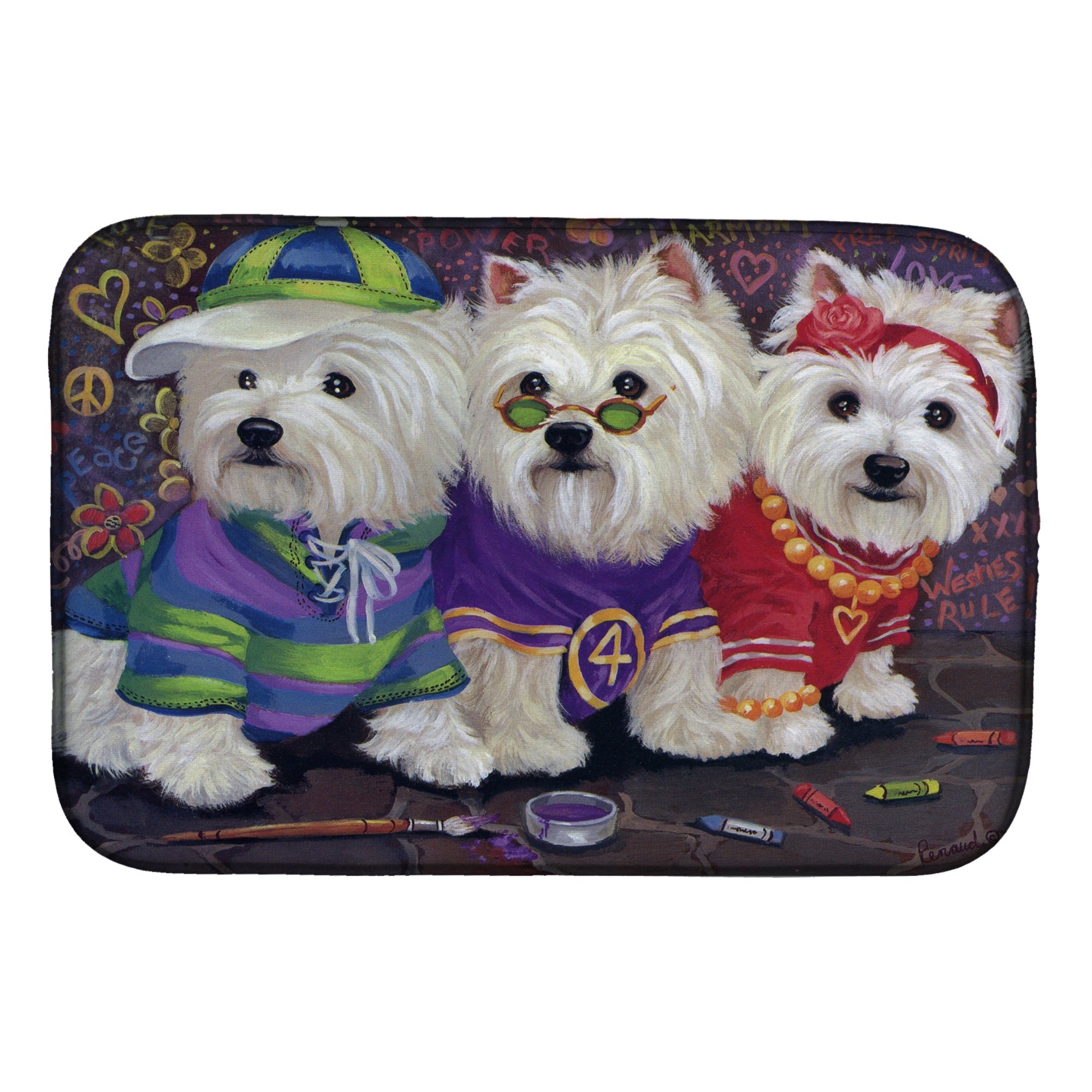Westie Free Spirits Dish Drying Mat
