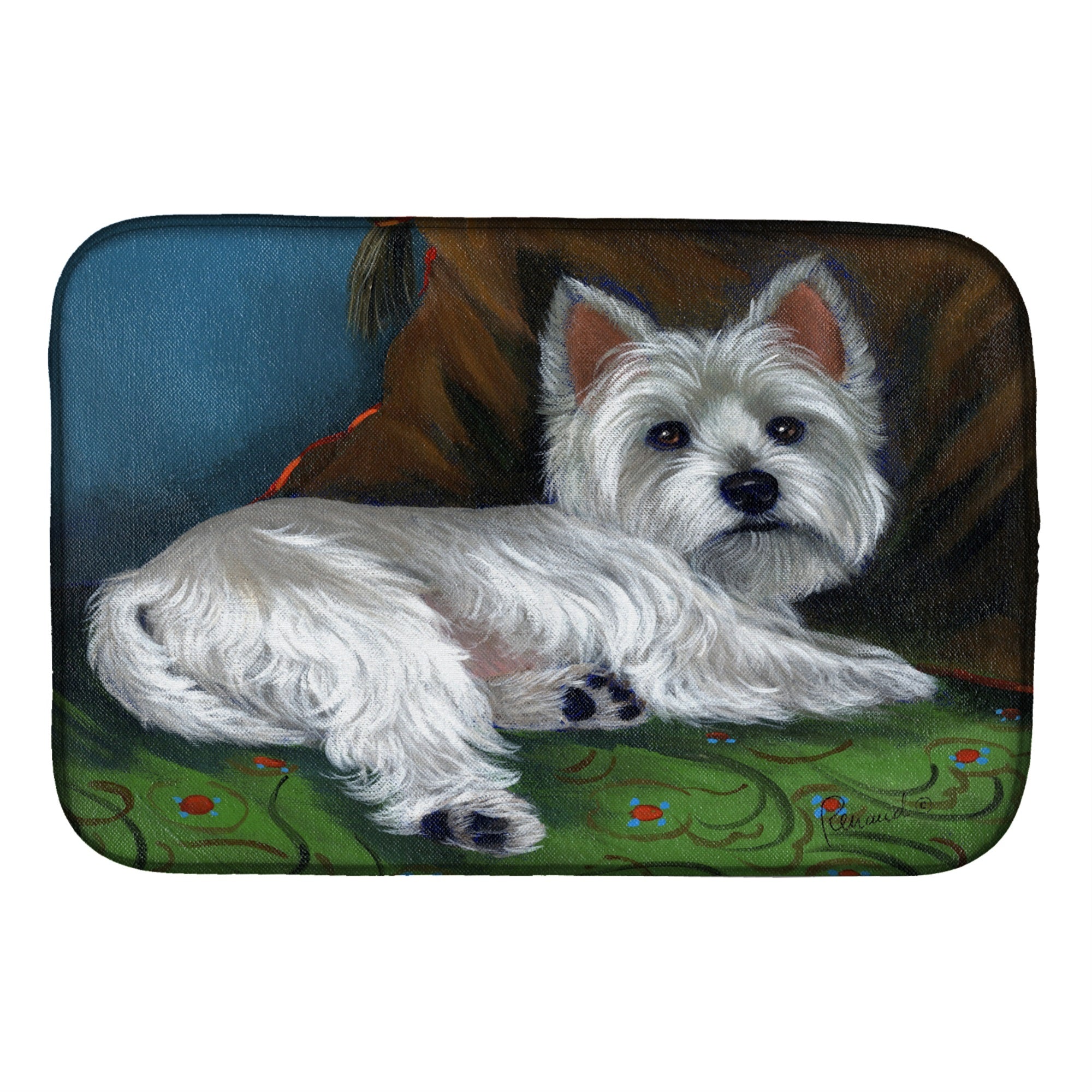 Westie Wake Up Dish Drying Mat
