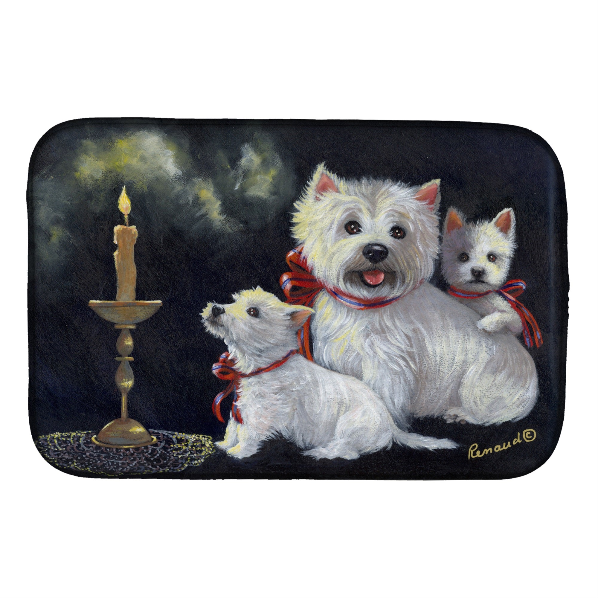 Westie Westie'S Aglow Dish Drying Mat