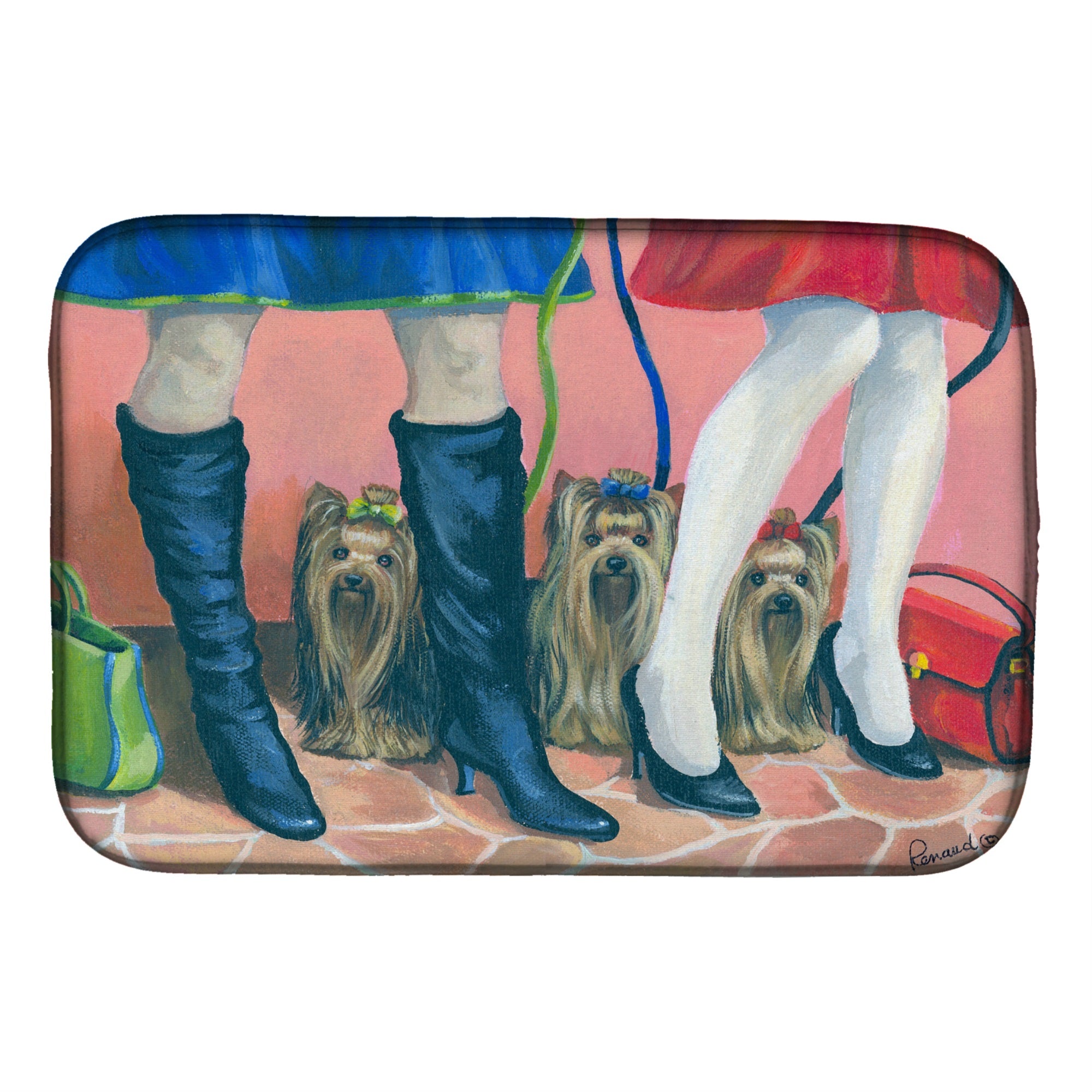 Yorkshire Terrier Yorkie On The Go Dish Drying Mat