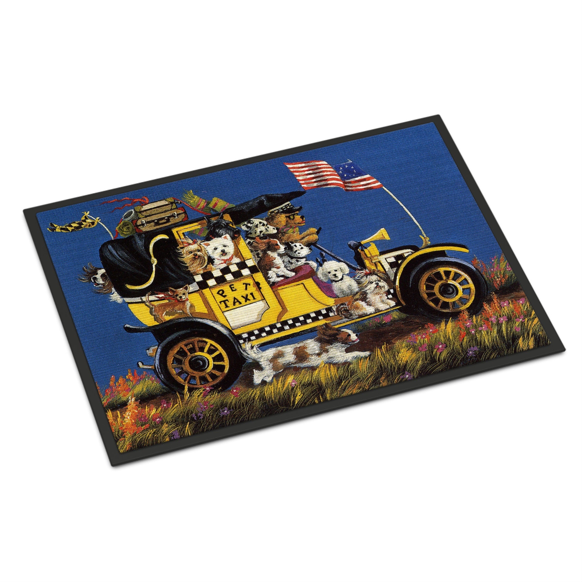 Pet Taxi Multiple Dog Breeds Indoor Or Outdoor Mat 24X36