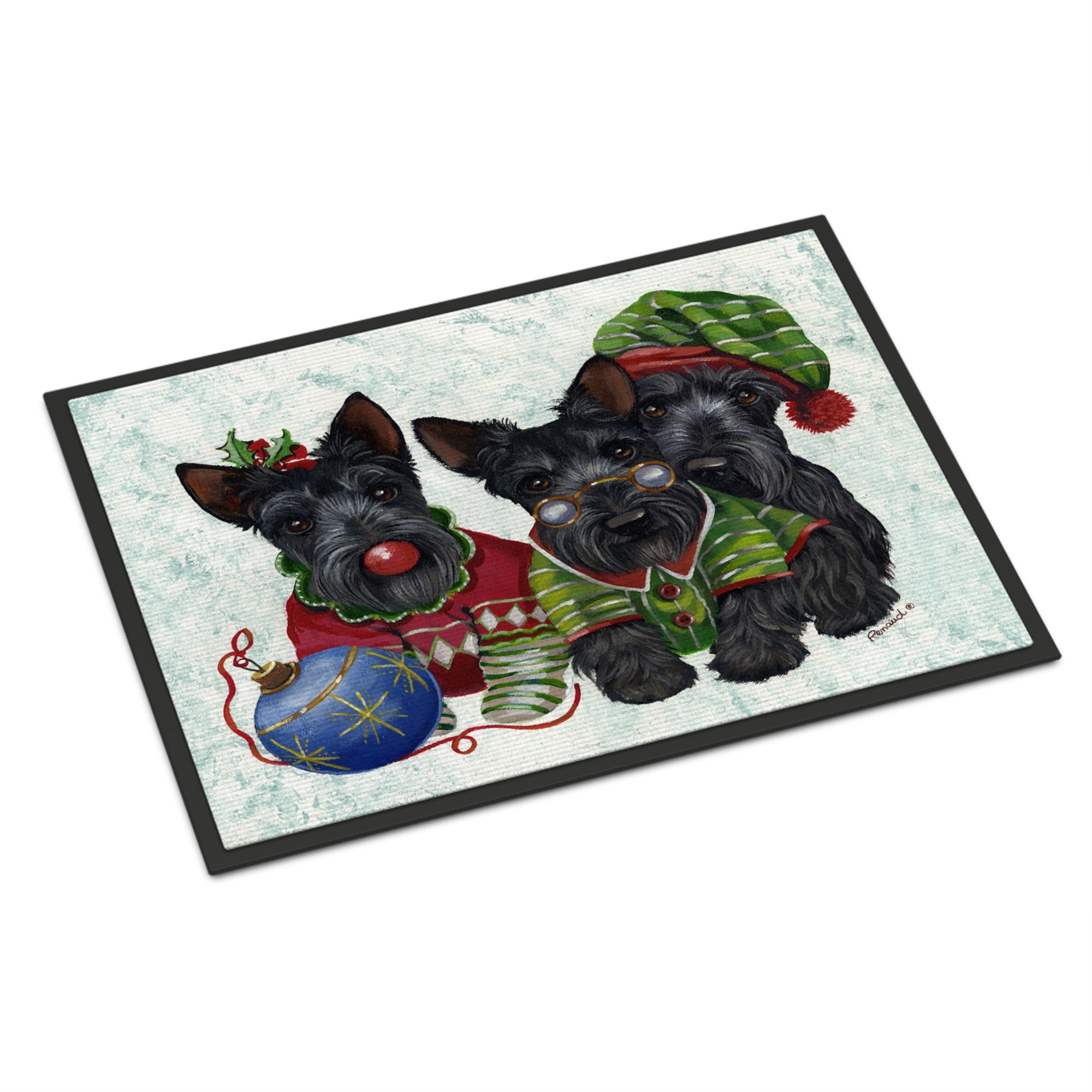 Scottish Terrier Christmas Elves Indoor Or Outdoor Mat 24X36