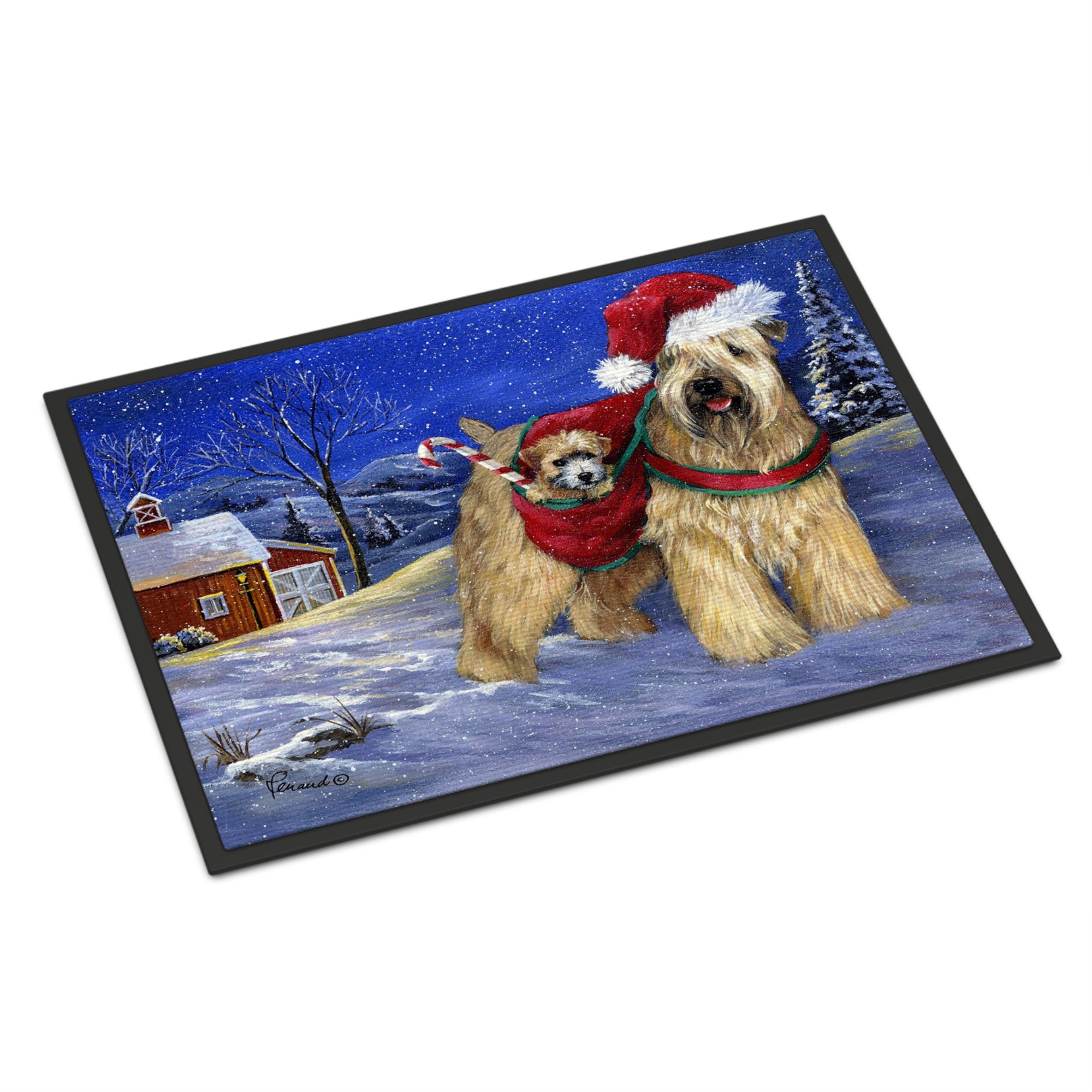 Wheaten Terrier Christmas Indoor Or Outdoor Mat 24X36