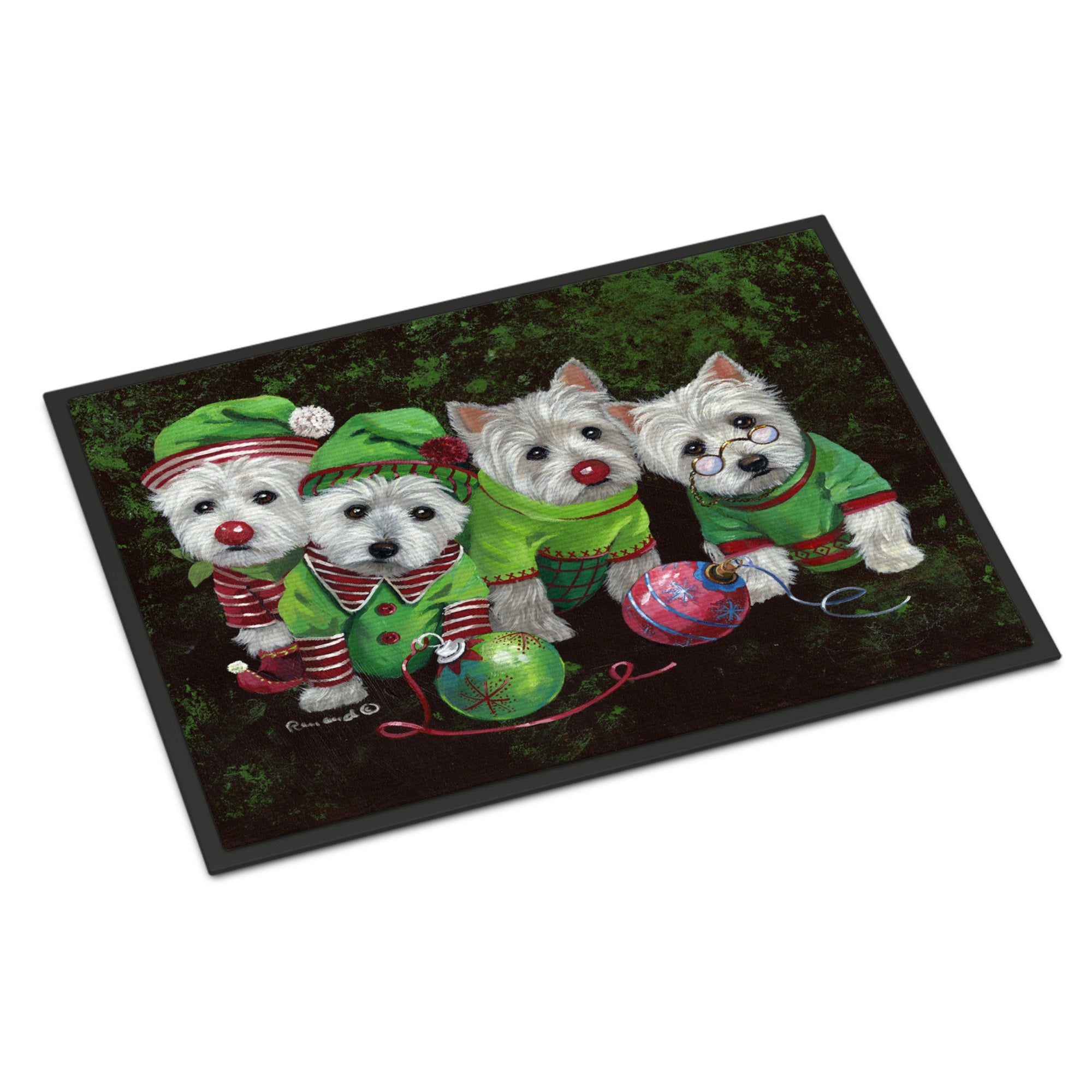 Westie Christmas Santa'S Assistants Indoor Or Outdoor Mat 24X36