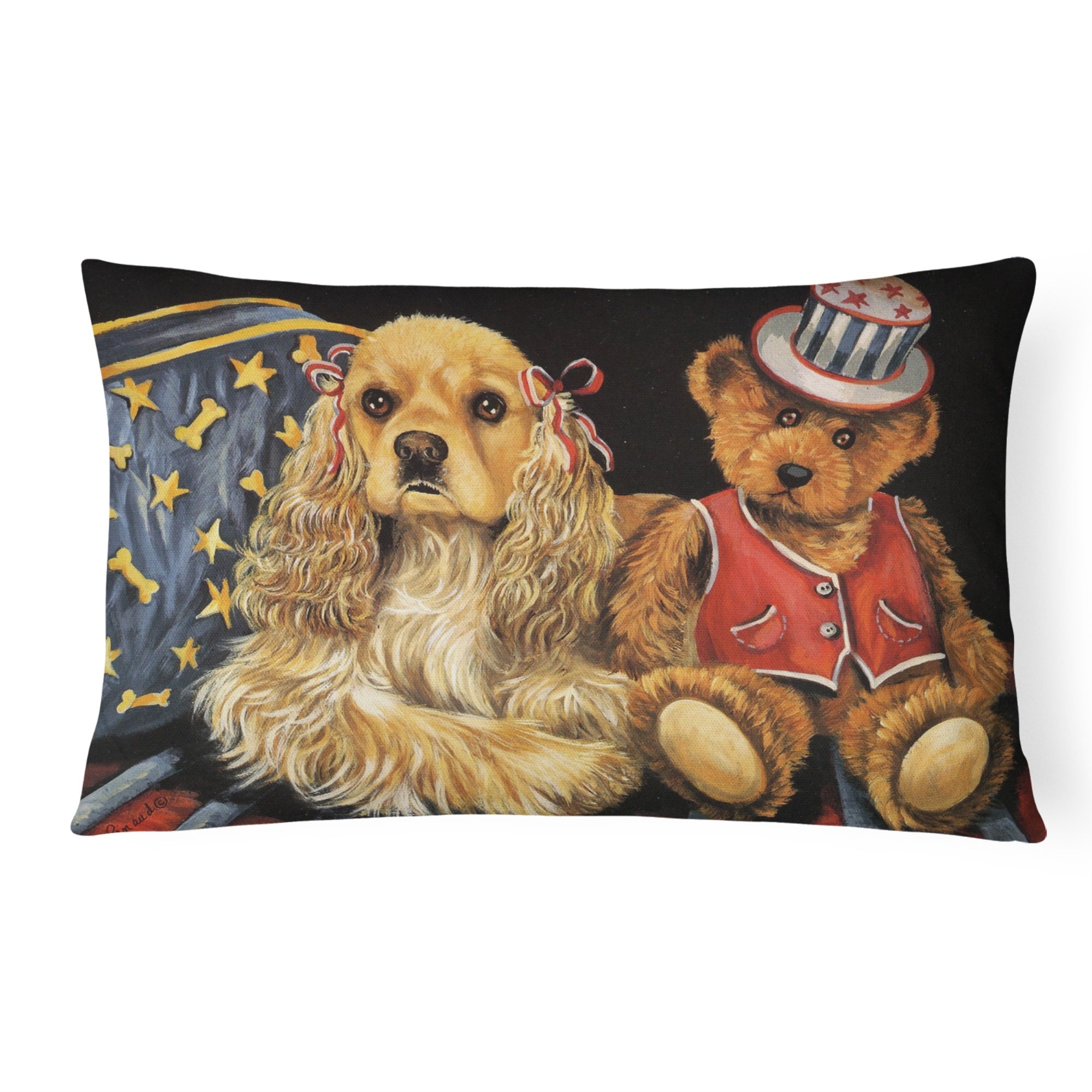 Cocker Spaniel Annie And Henri Canvas Fabric Decorative Pillow