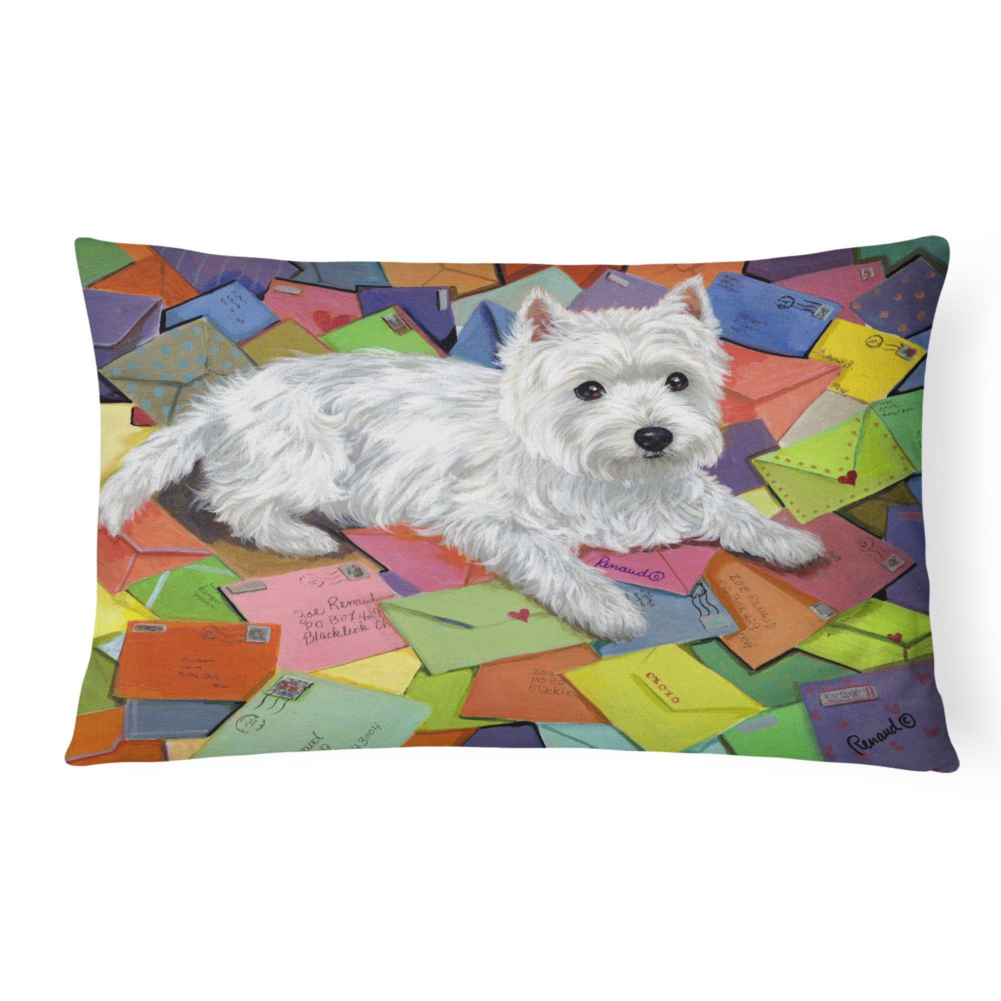 Westie Zoe'S Mail Canvas Fabric Decorative Pillow