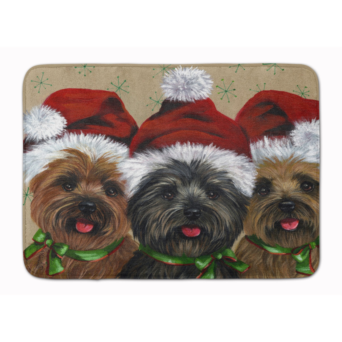 Cairn Terrier Christmas Ceaser And Co Machine Washable Memory Foam Mat