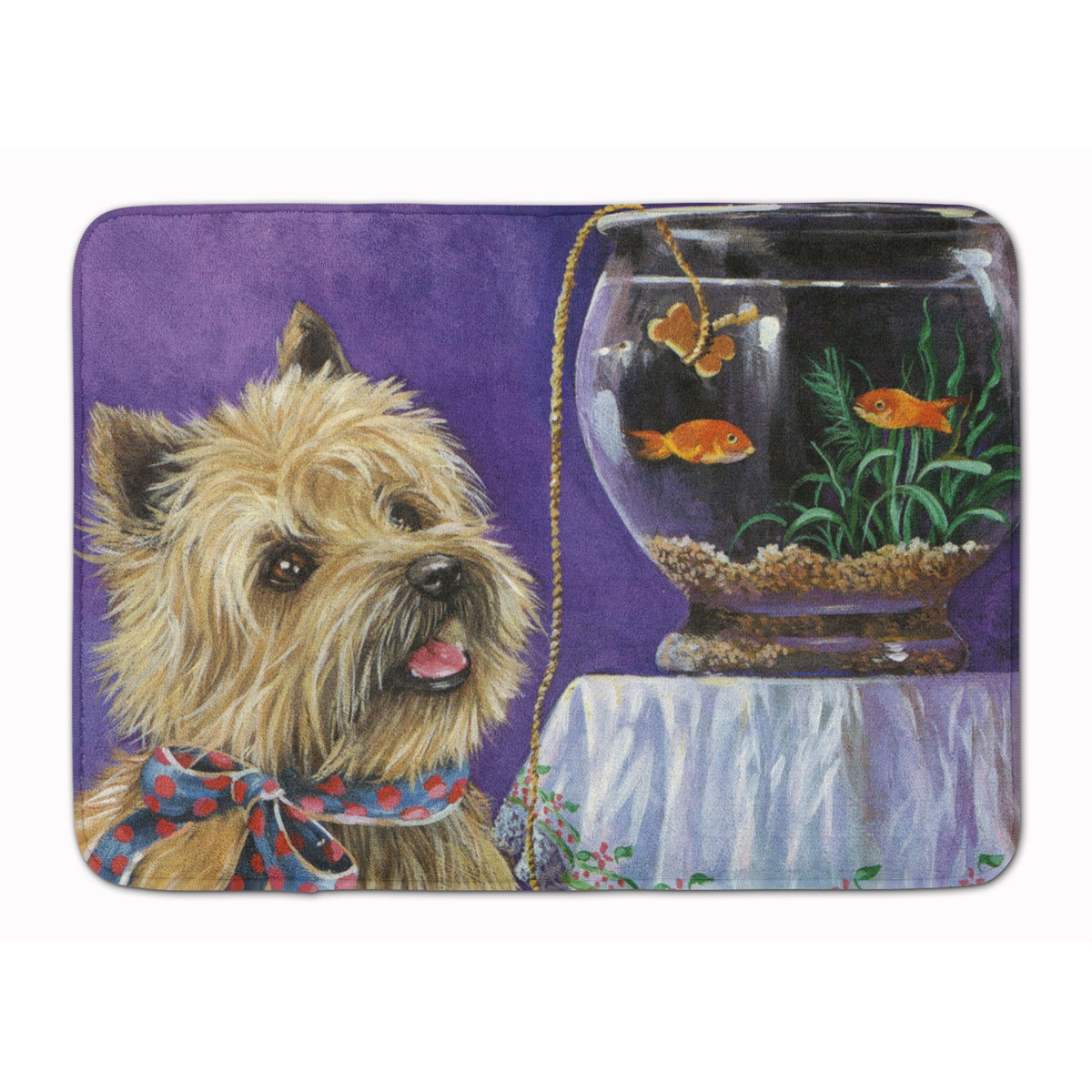Cairn Terrier Gone Fishing Machine Washable Memory Foam Mat
