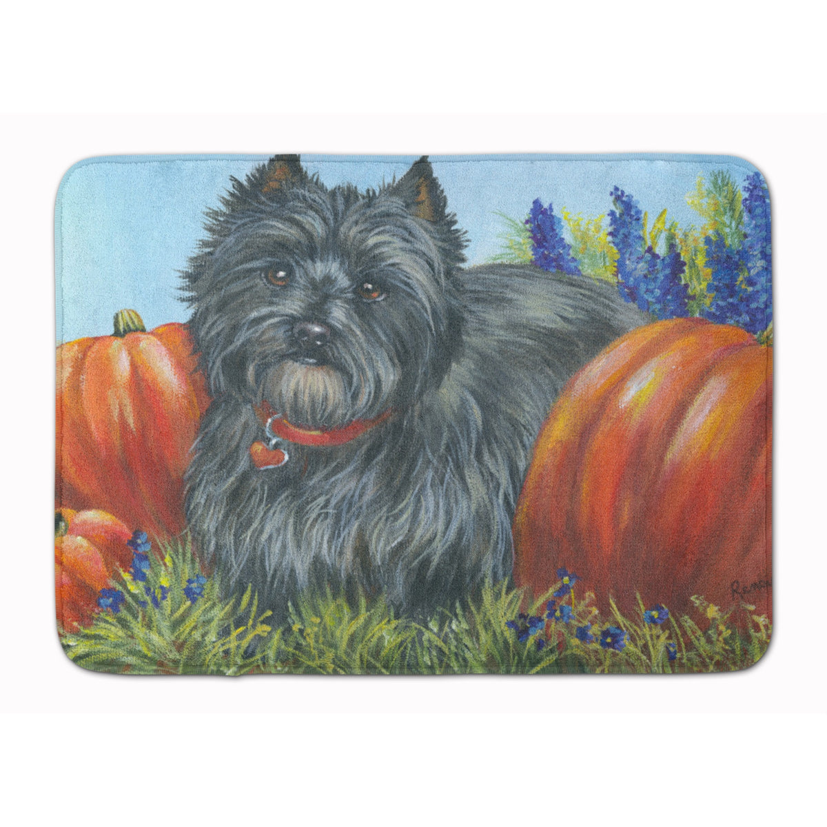 Cairn Terrier Mom'S Pumpkins Machine Washable Memory Foam Mat