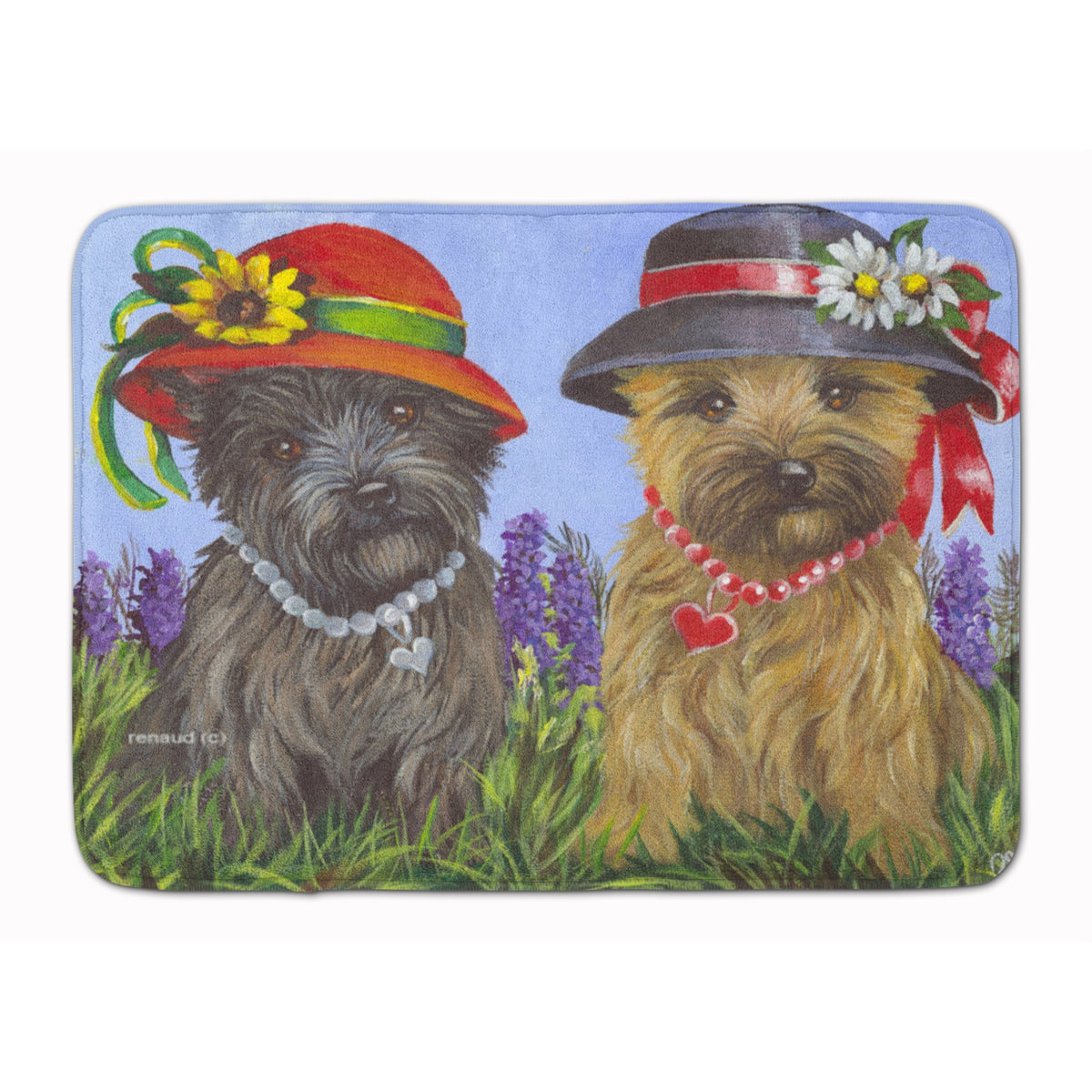 Cairn Terrier Sisters Machine Washable Memory Foam Mat