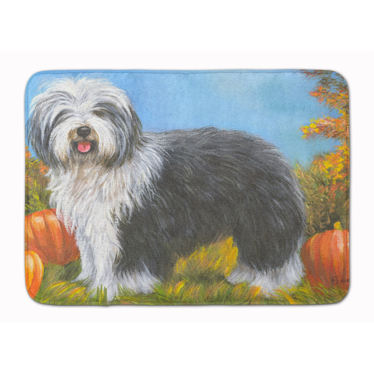 Old English Sheepdog Ocotoberfest Machine Washable Memory Foam Mat