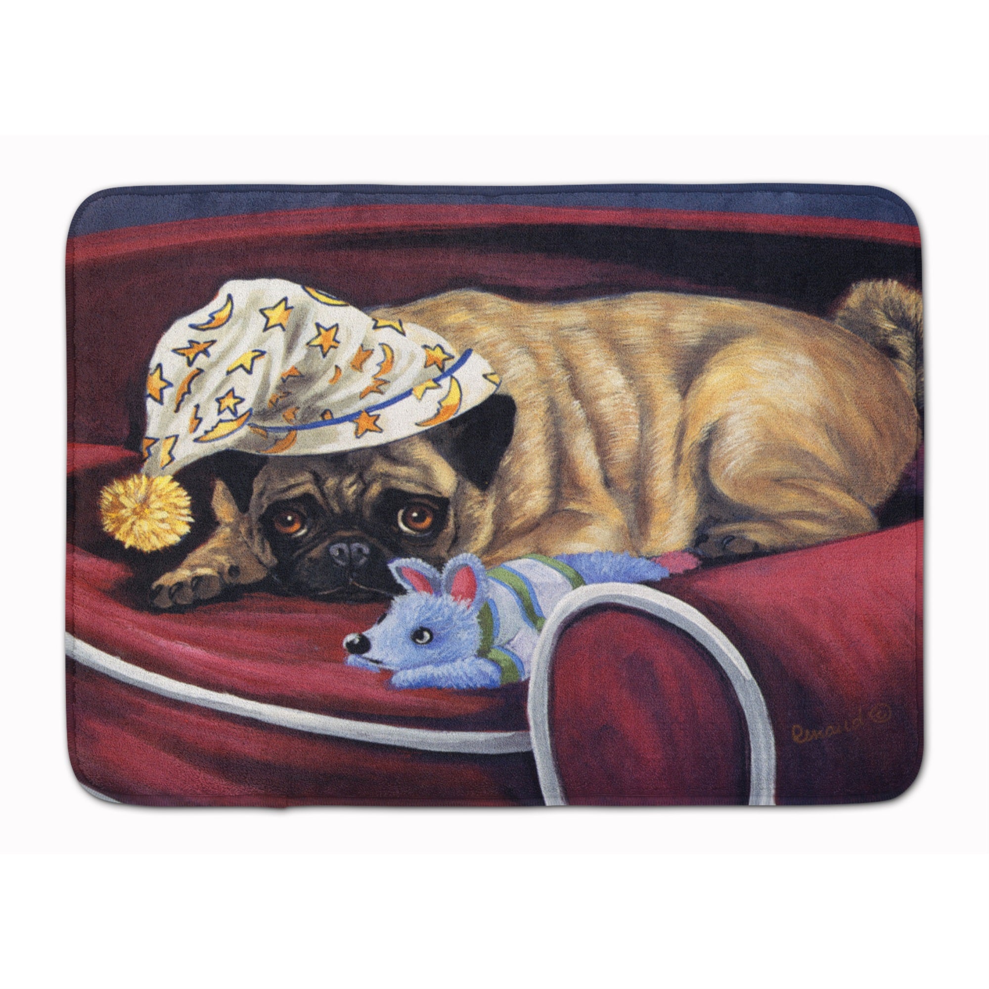 Pug Goodnight Sweetheart Machine Washable Memory Foam Mat