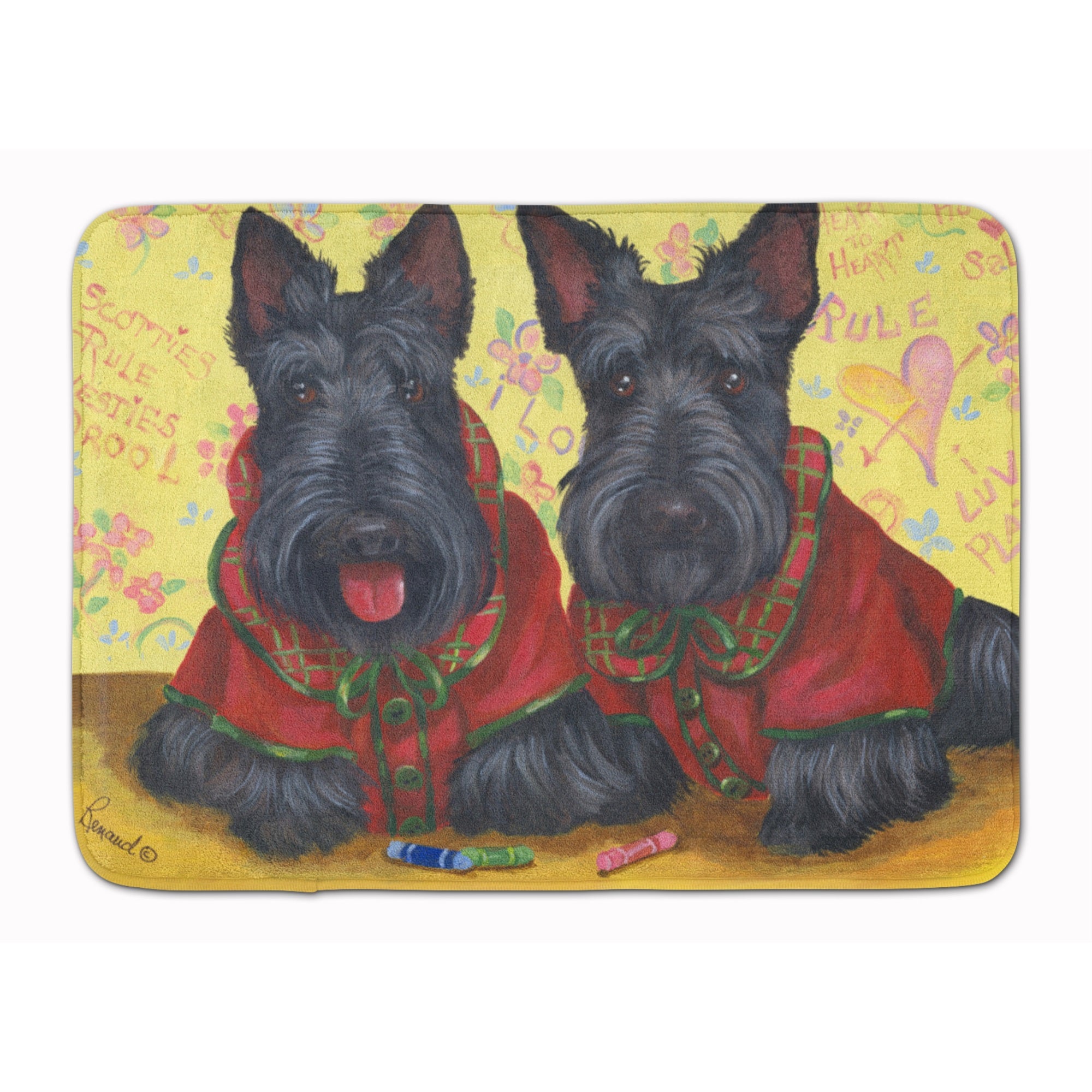 Scottish Terrier Scotties Rule Machine Washable Memory Foam Mat