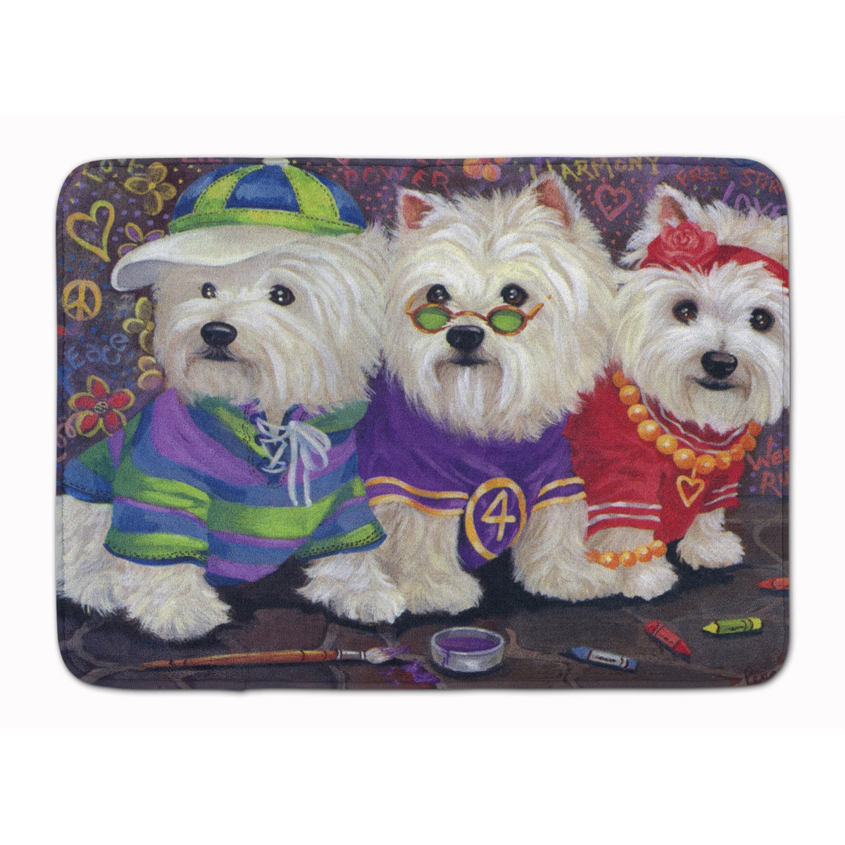 Westie Free Spirits Machine Washable Memory Foam Mat