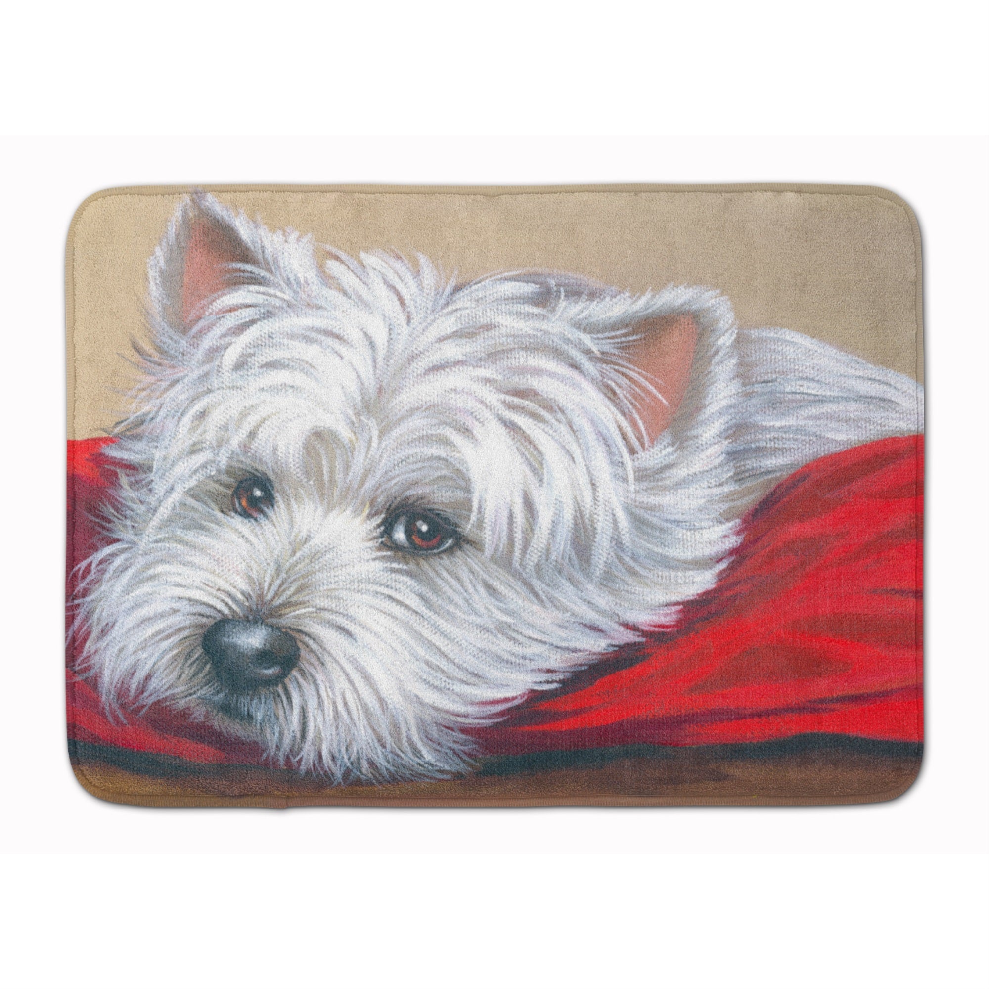 Westie Red Pillow Machine Washable Memory Foam Mat